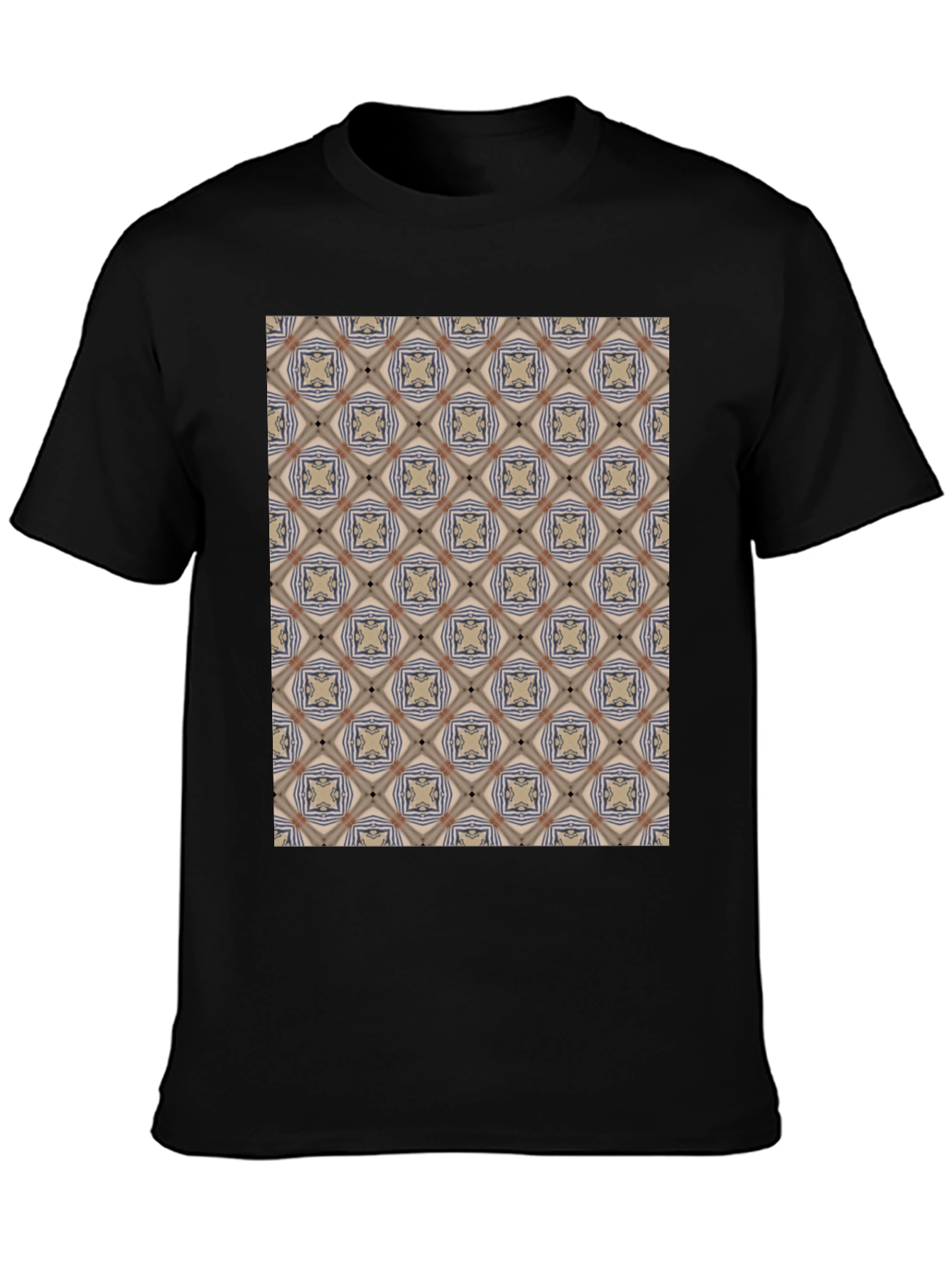 Patterned Black T-Shirt - Unique Design