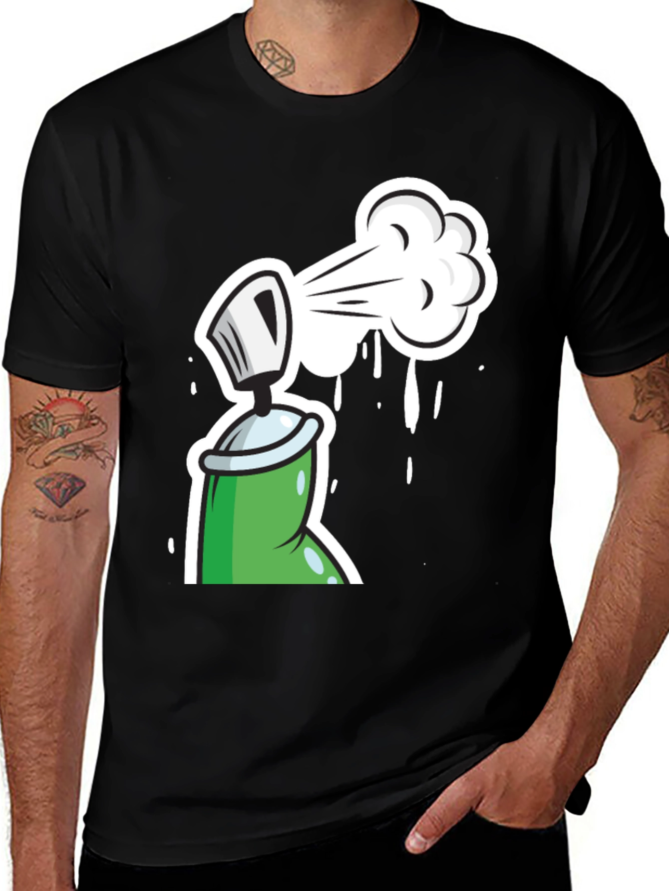 Spray Paint Graphic Tee - Fun & Creative Design
