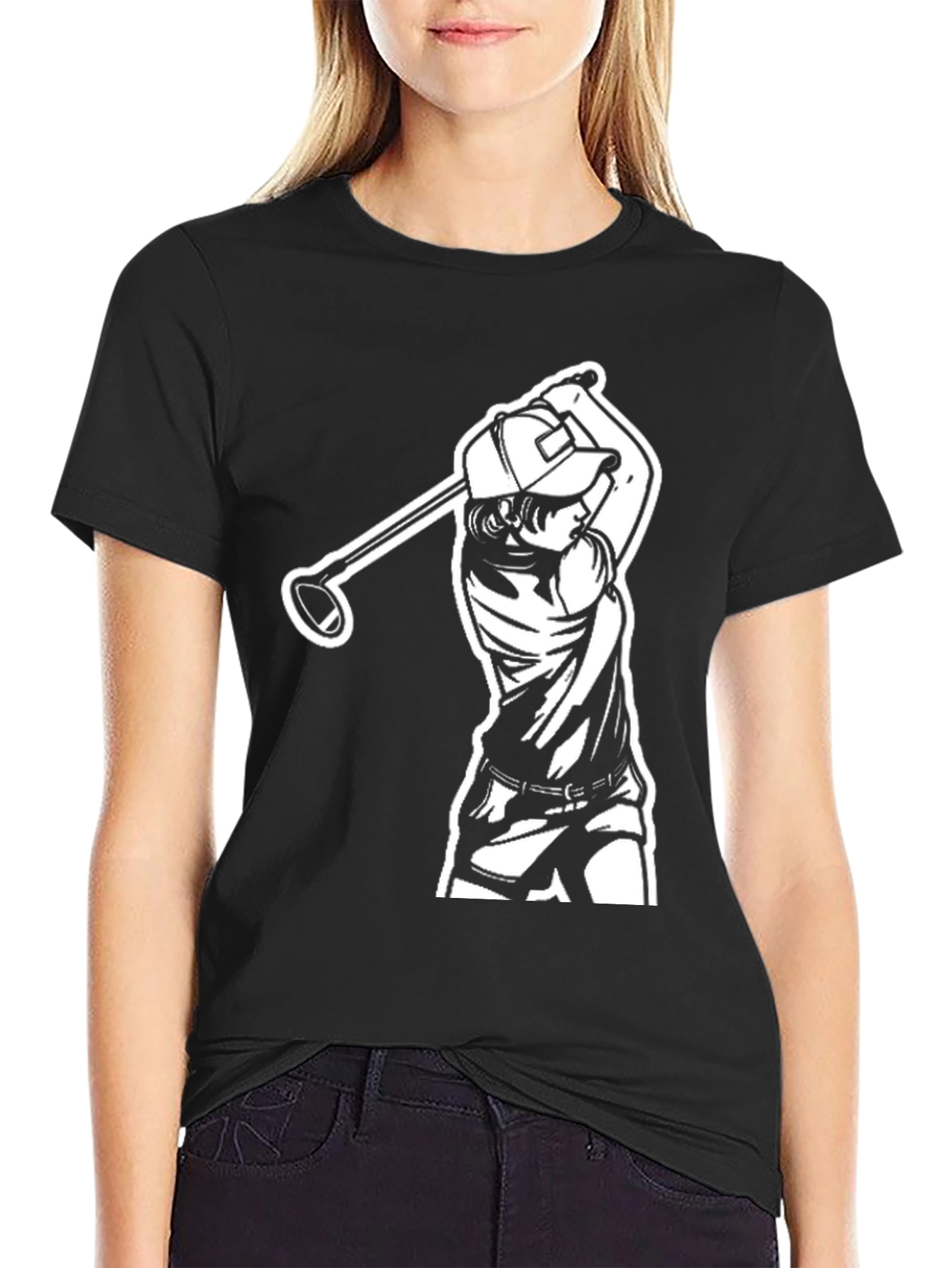 Golf Swing Graphic Tee - Black