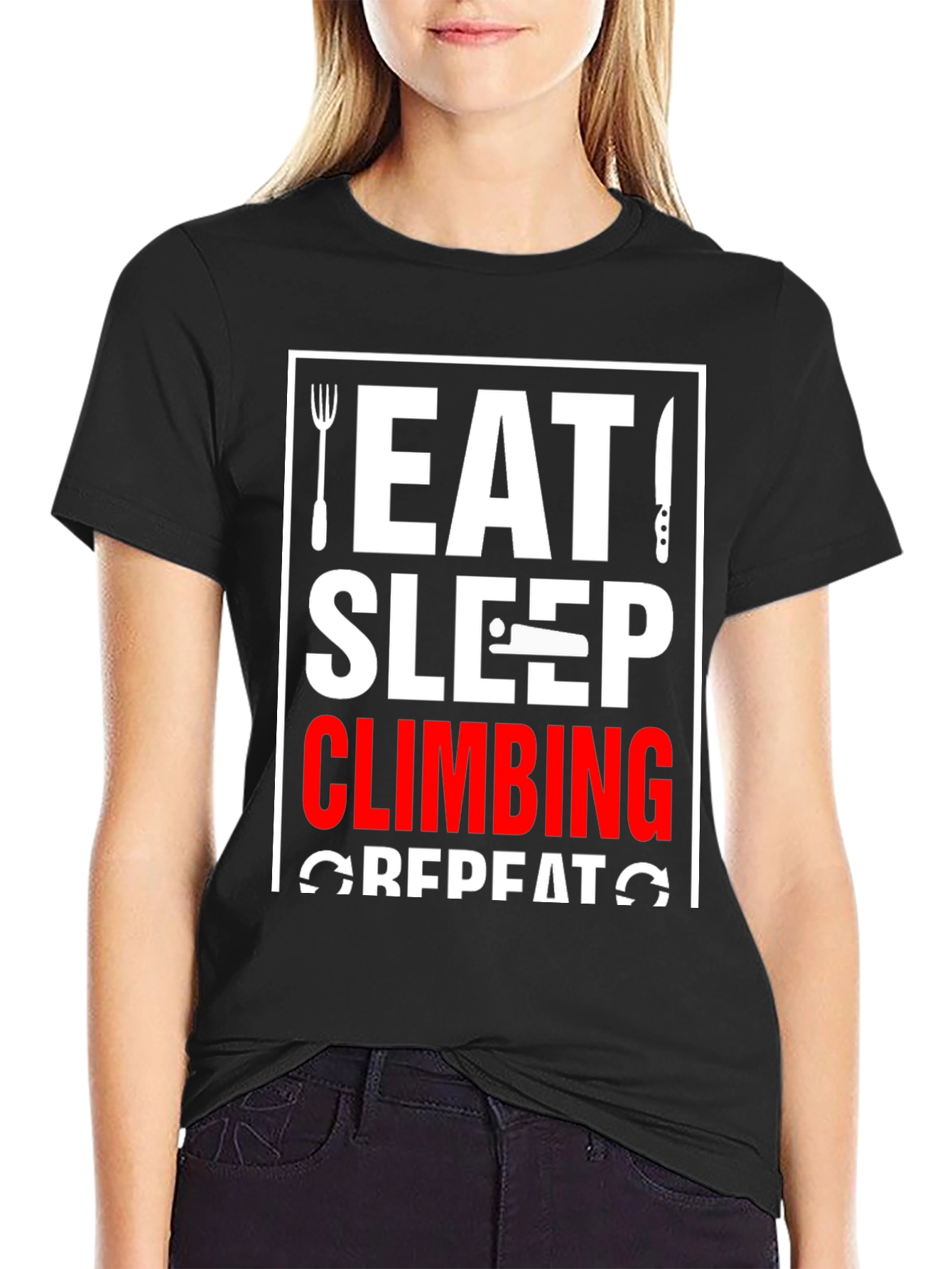 Eat Sleep Climbing Repeat Graphic Tee
