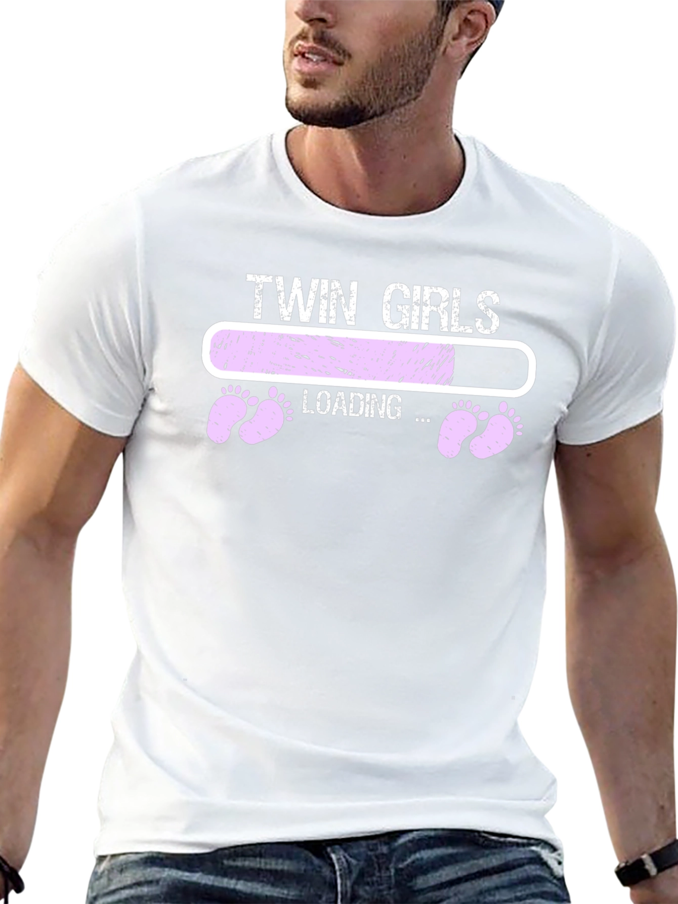 Twin Girls Loading T-Shirt - Pregnancy Announcement