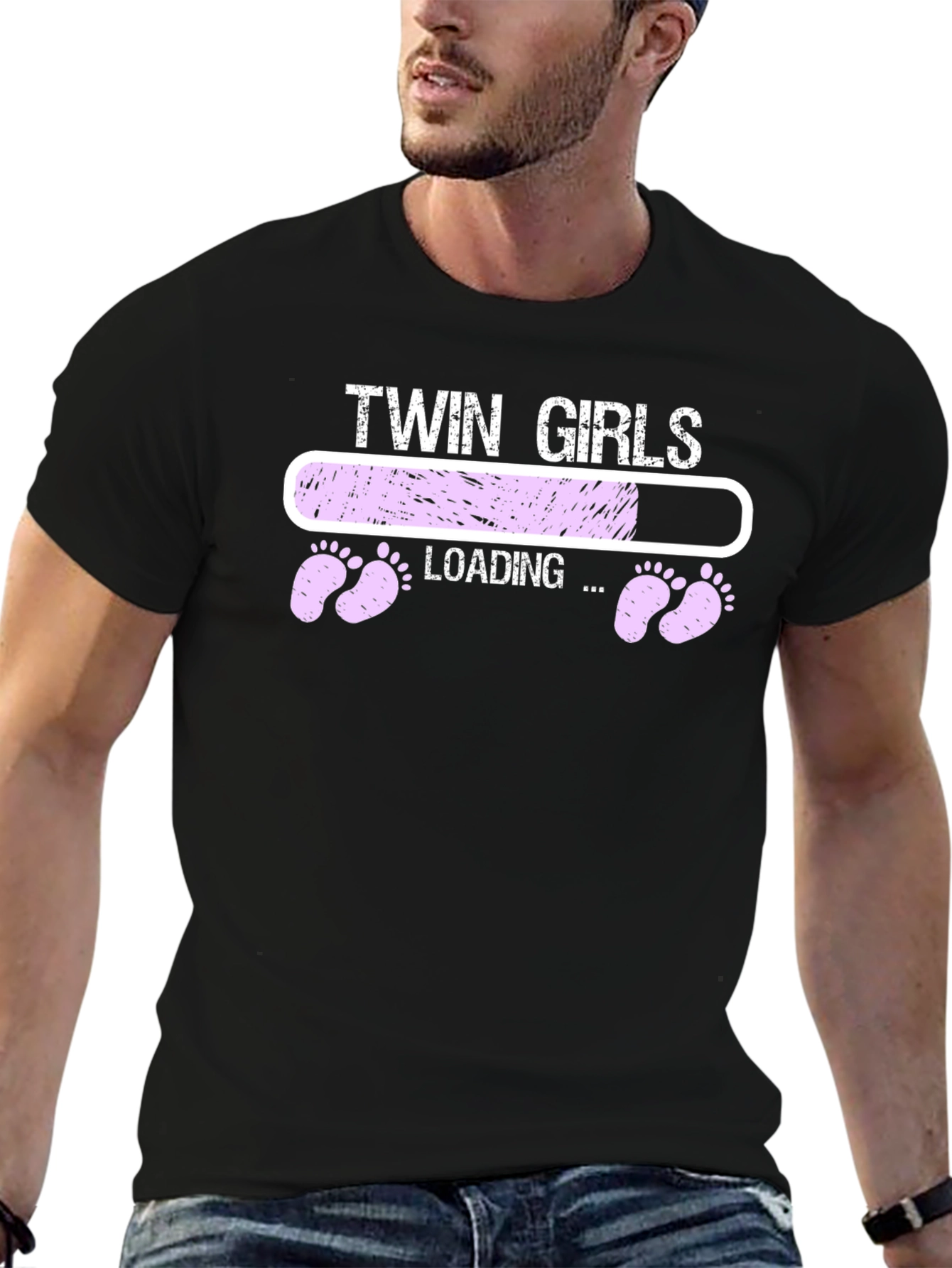 Twin Girls Loading T-Shirt - Pregnancy Announcement