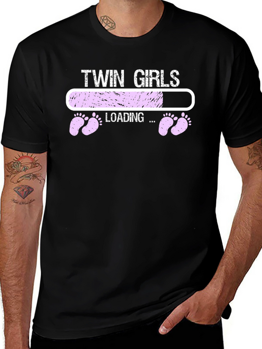 Twin Girls Loading T-Shirt - Pregnancy Announcement