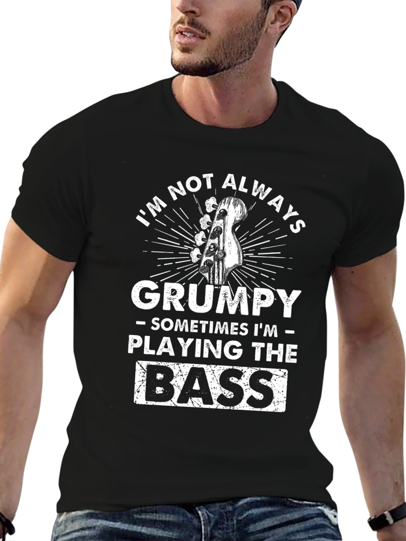 Grumpy Bass Player T-Shirt - Funny Musician Tee