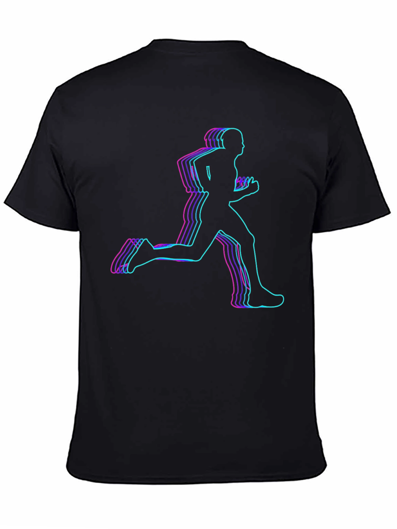 Mens Running Man Graphic Tee - Black