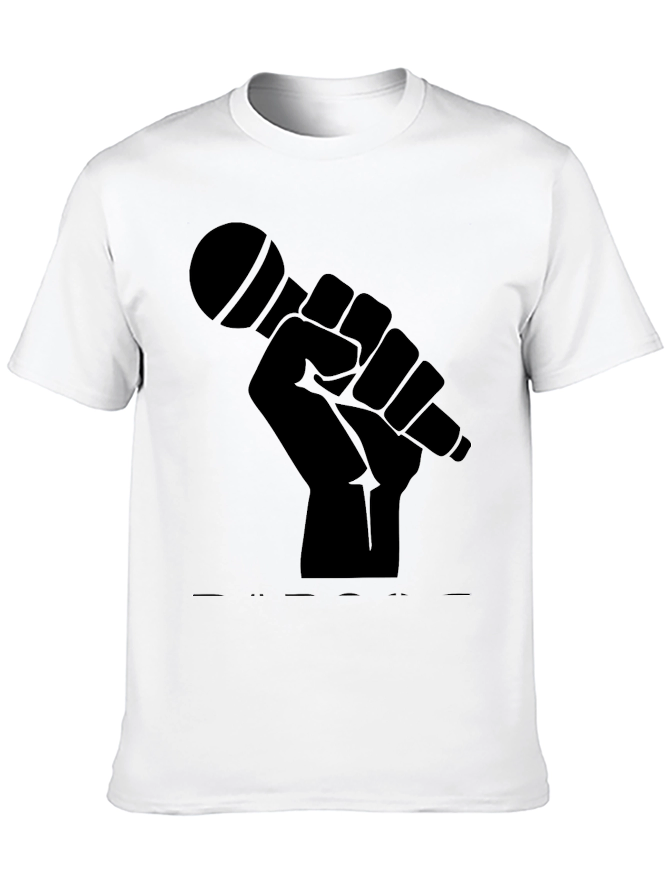 Black Microphone Fist Graphic T-Shirt