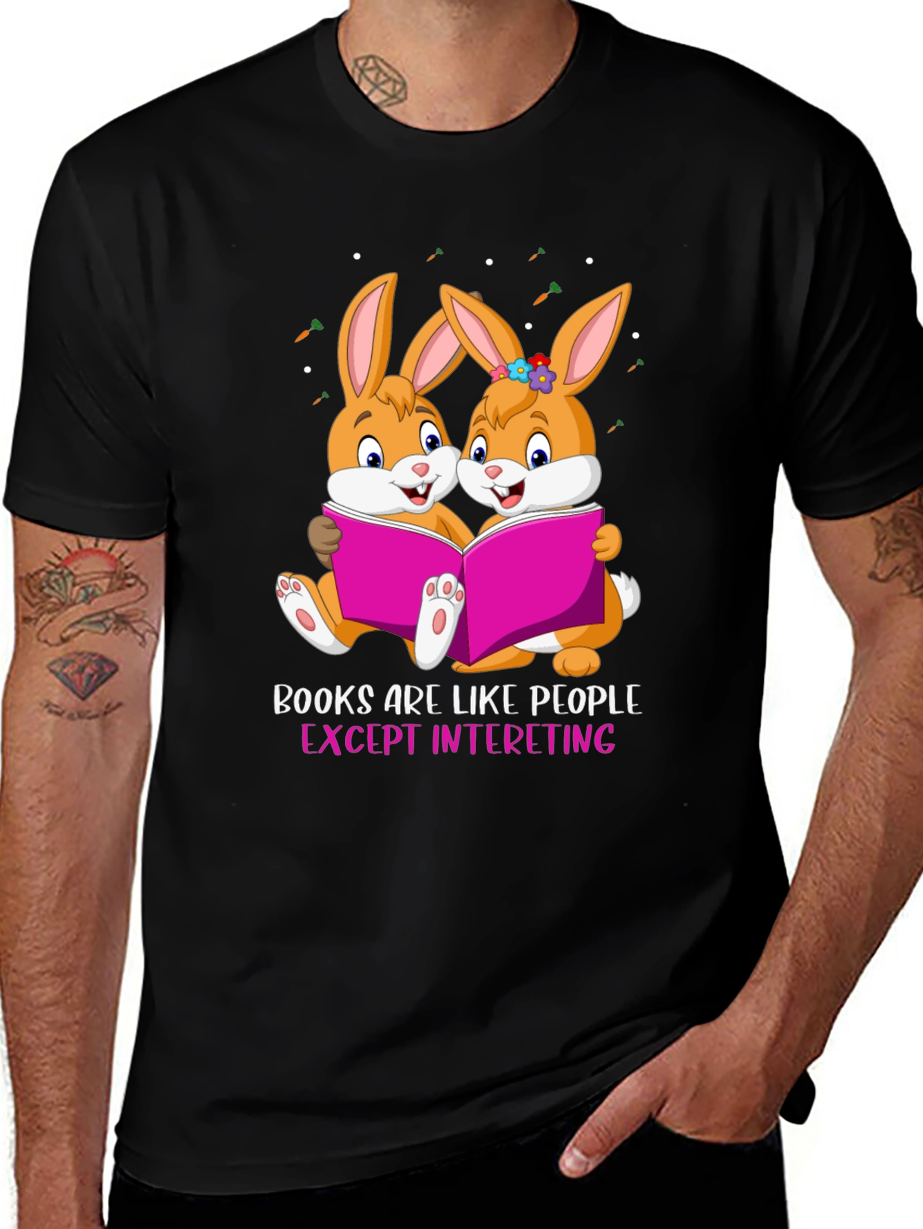 Bunny Bookworm T-Shirt - Books Are Like People