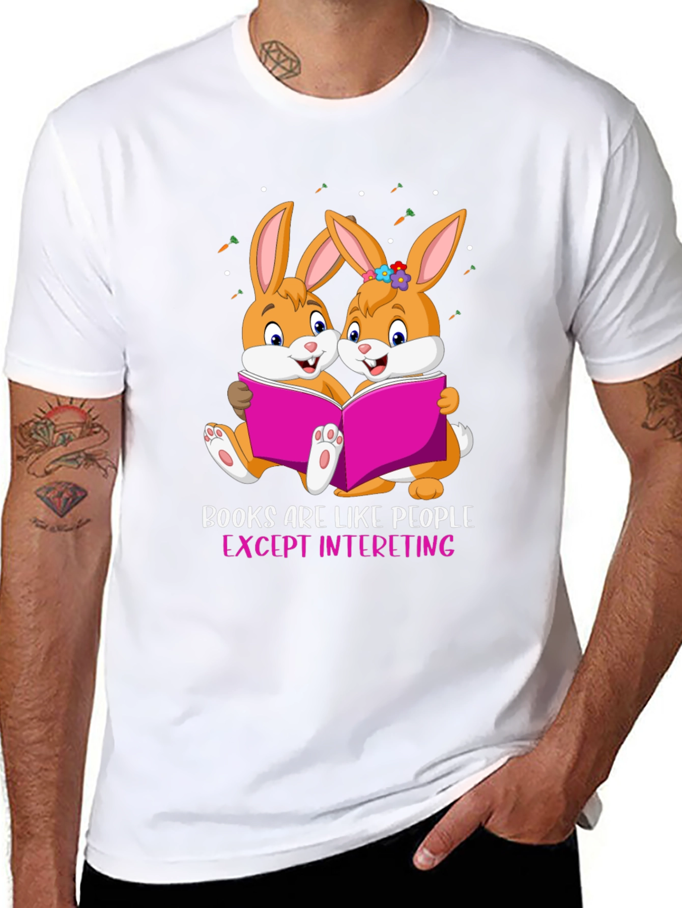 Bunny Bookworm T-Shirt - Books Are Like People