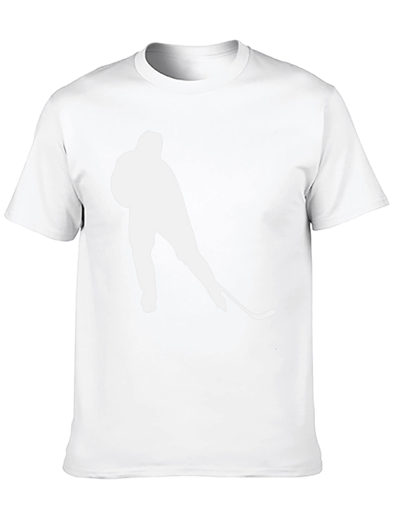 Hockey Player Graphic Tee - Black Cotton T-Shirt