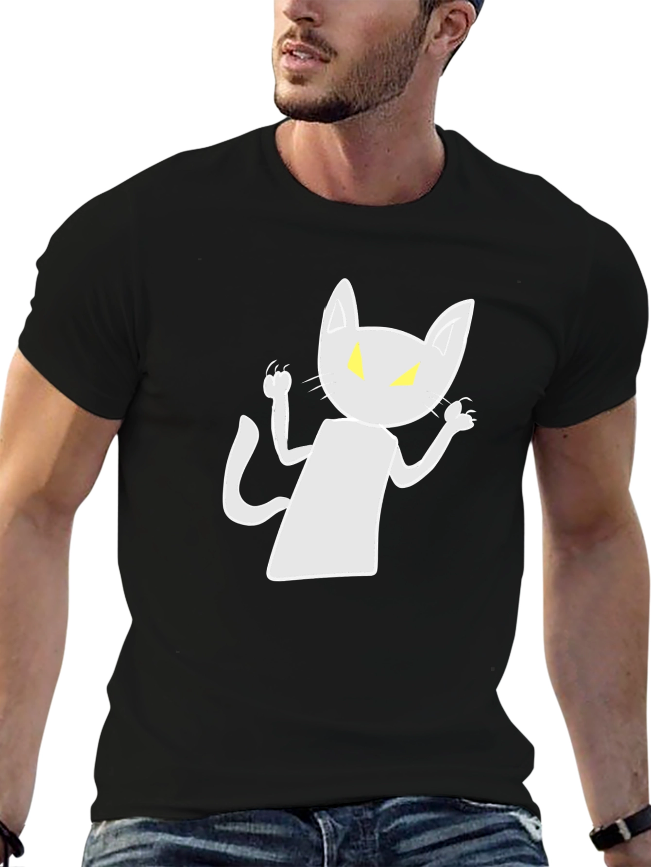 Spooky Cat Graphic Tee - Halloween T-Shirt