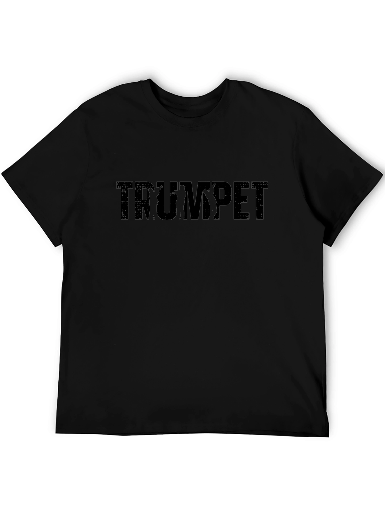 Trumpet Silhouette Graphic Black T-Shirt