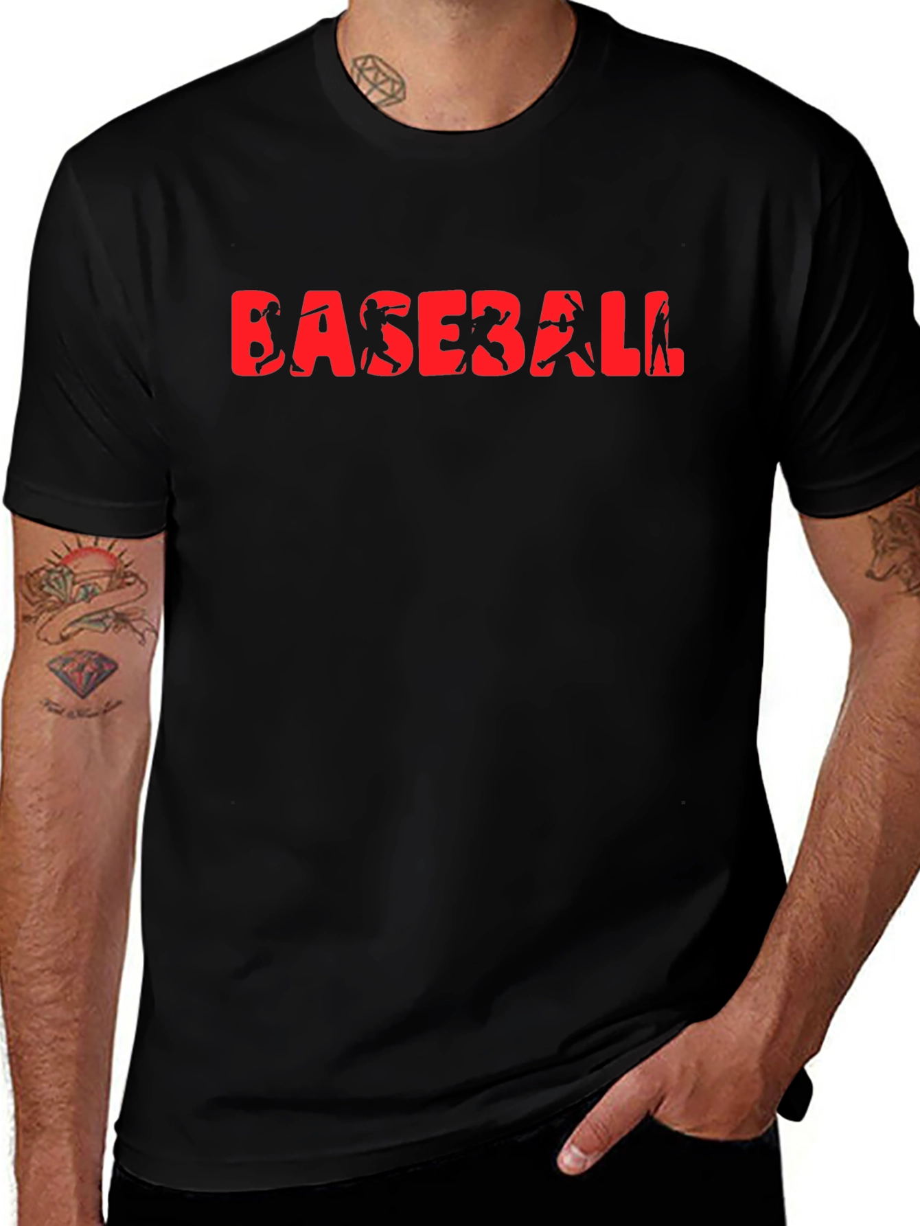 Baseball Graphic Tee - Black T-Shirt