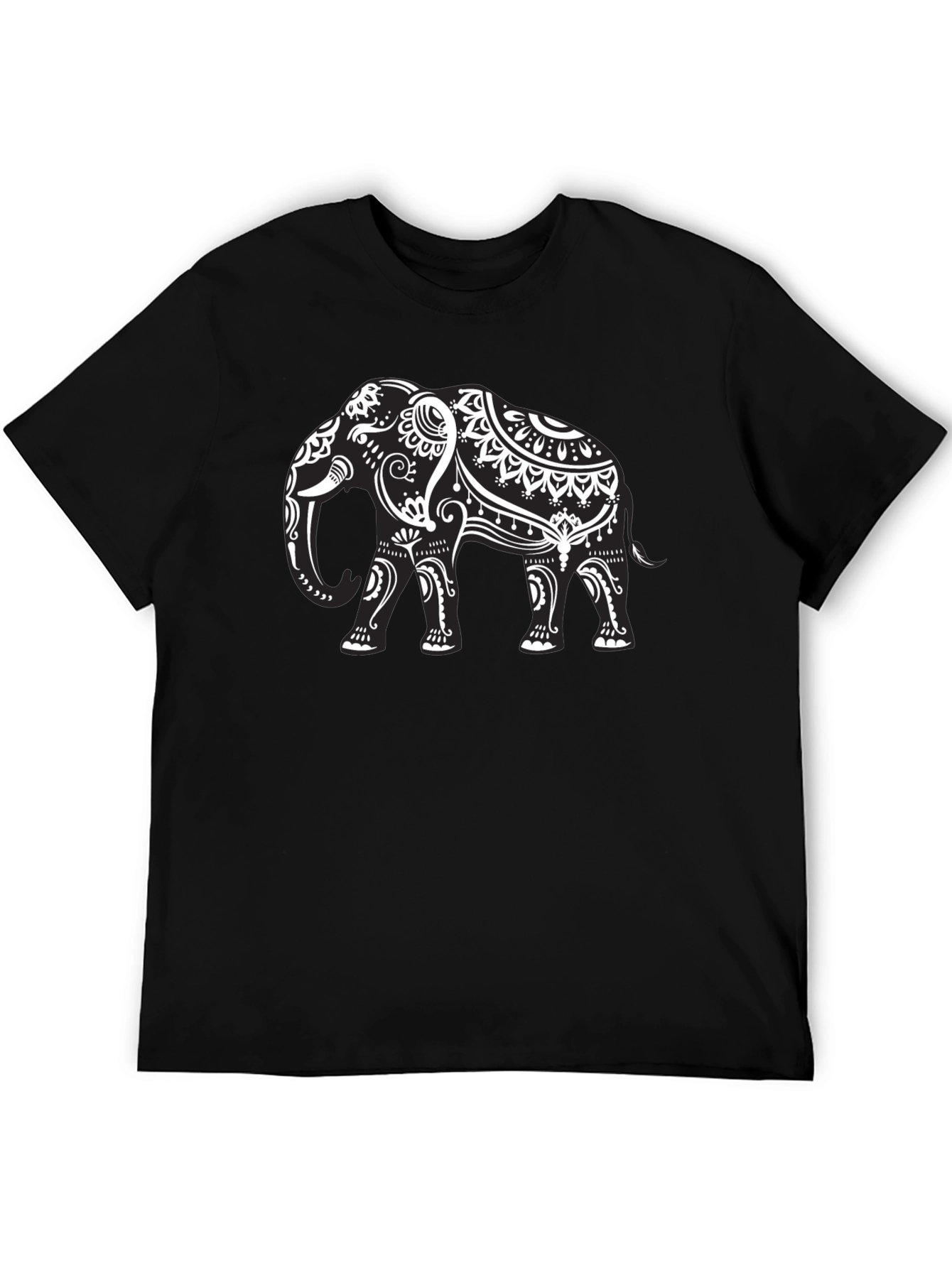 Elephant Graphic Tee - Black Cotton T-Shirt