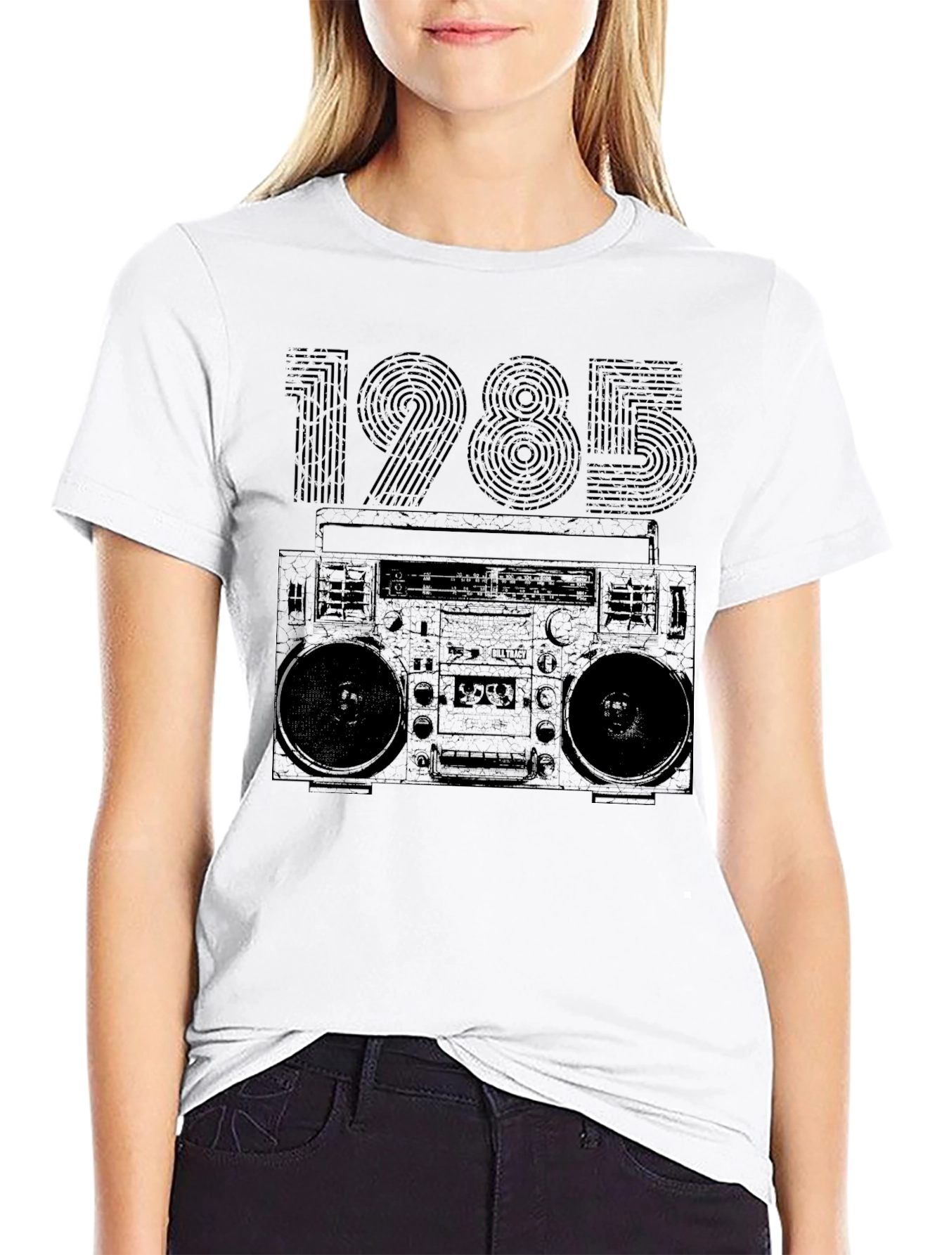 Retro 1985 Boombox T-Shirt - Classic 80s Style!