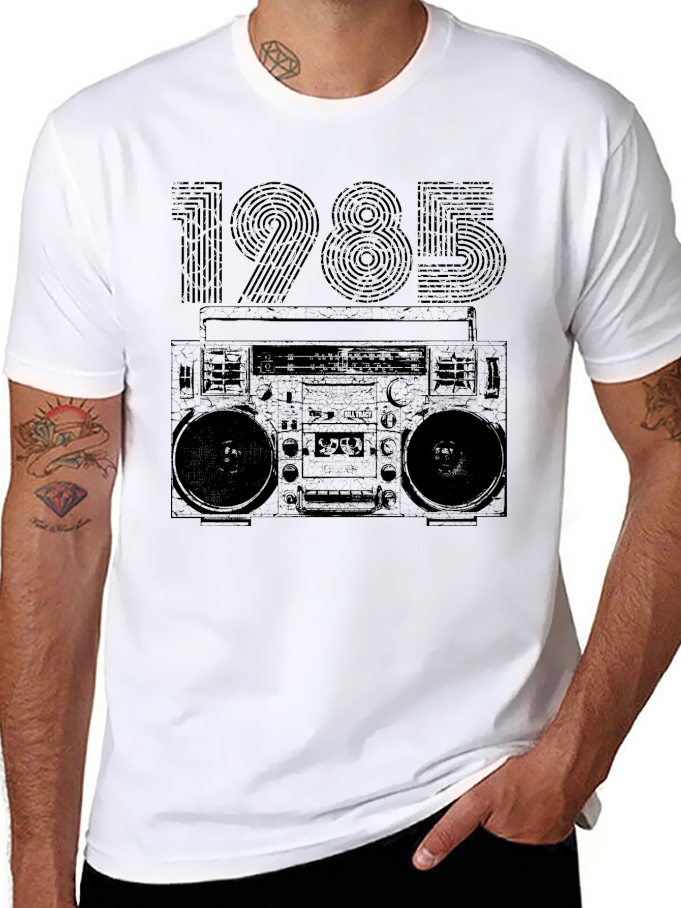 Retro 1985 Boombox T-Shirt - Classic 80s Style!