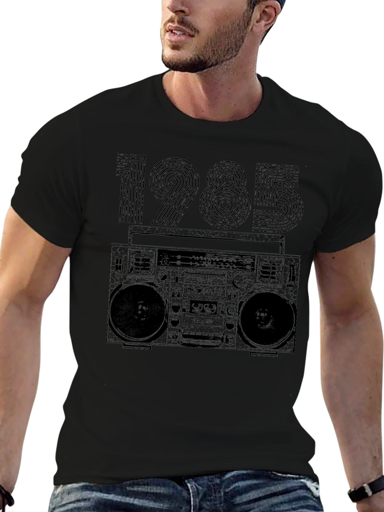Retro 1985 Boombox T-Shirt - Classic 80s Style!