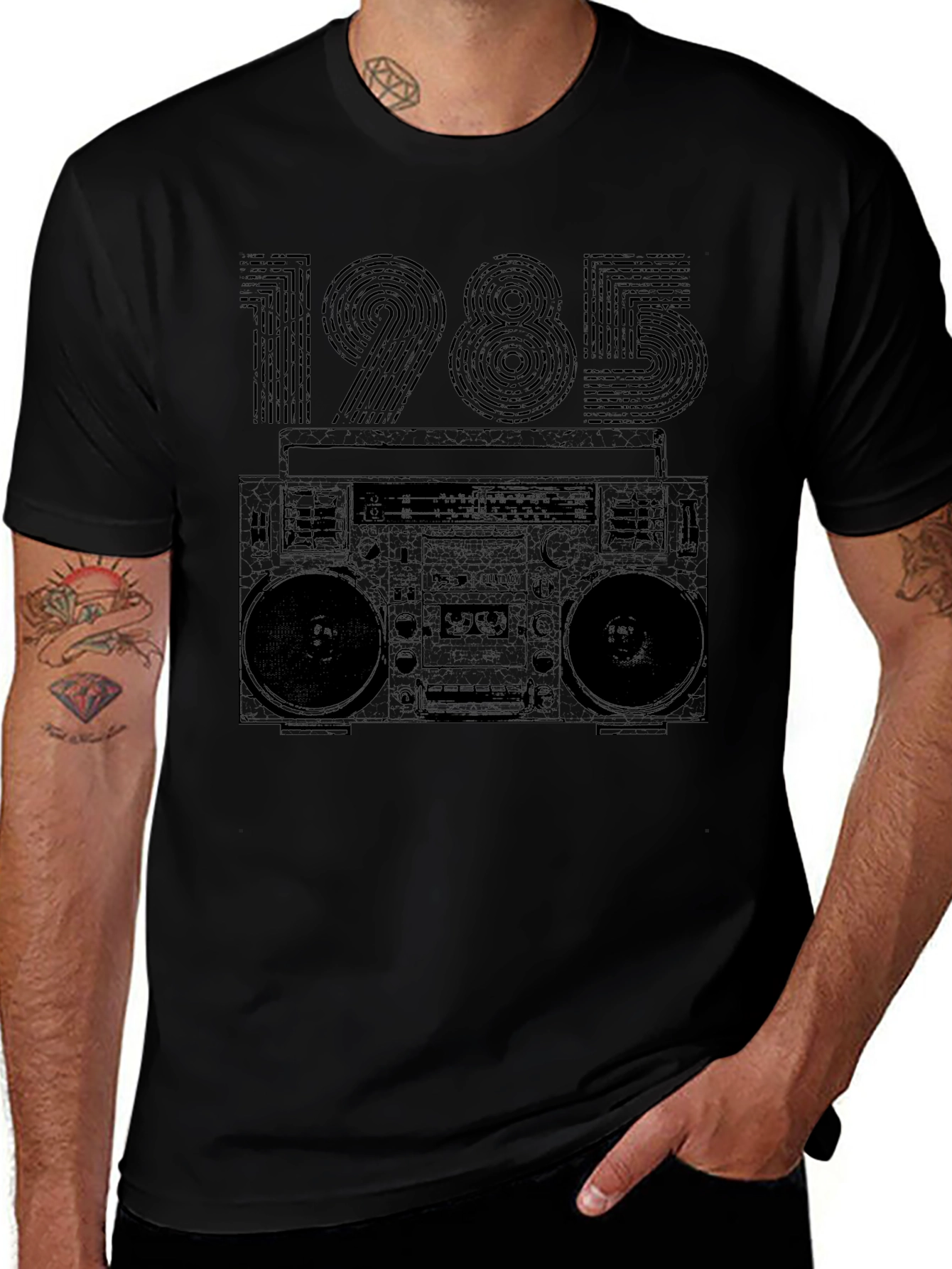 Retro 1985 Boombox T-Shirt - Classic 80s Style!