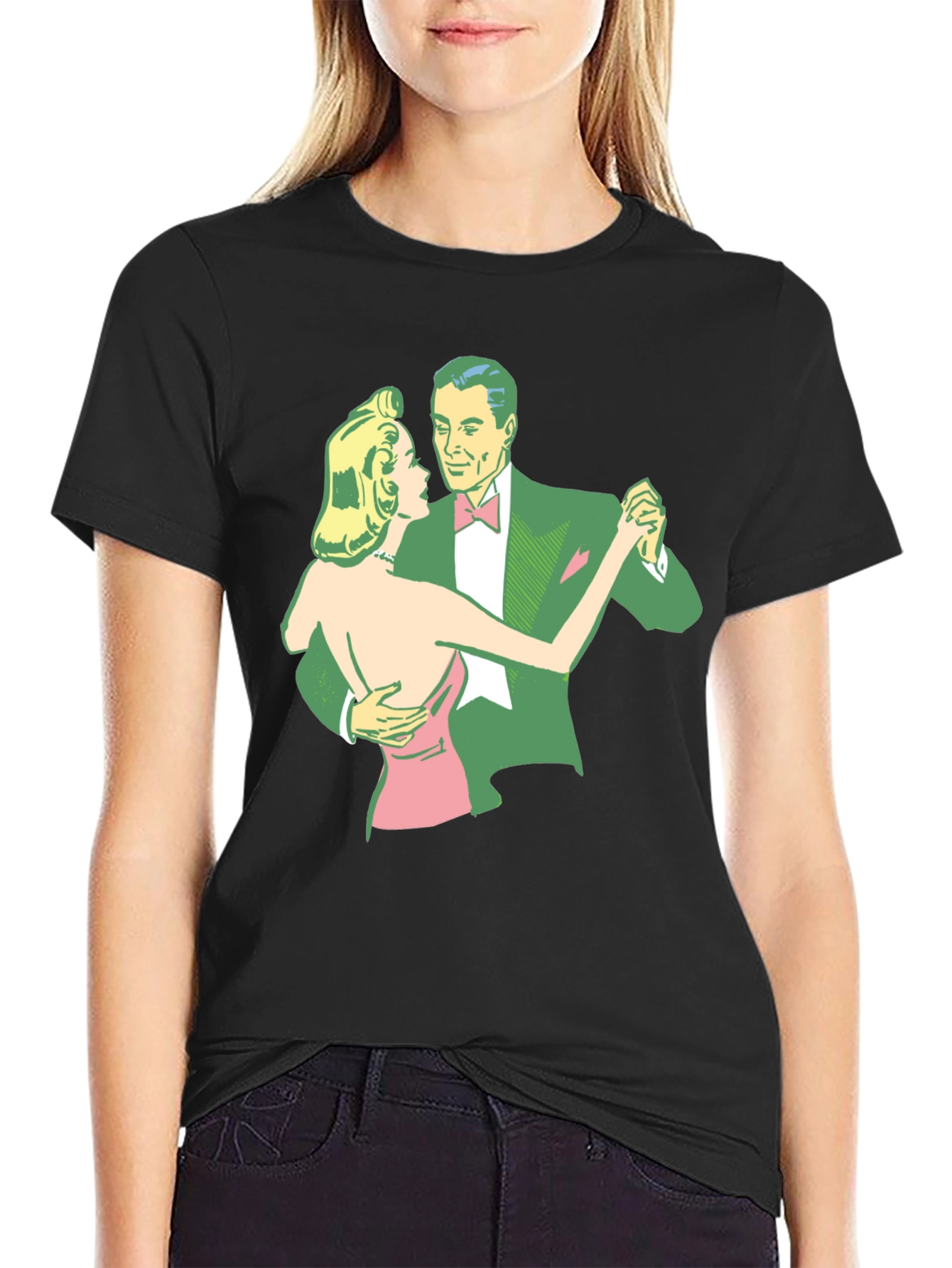 Retro Dance T-Shirt - Black Cotton Tee