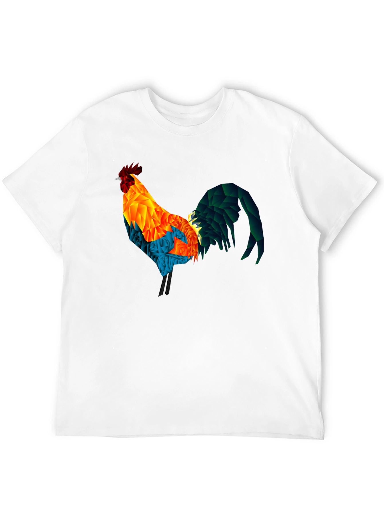 Geometric Rooster Graphic T-Shirt