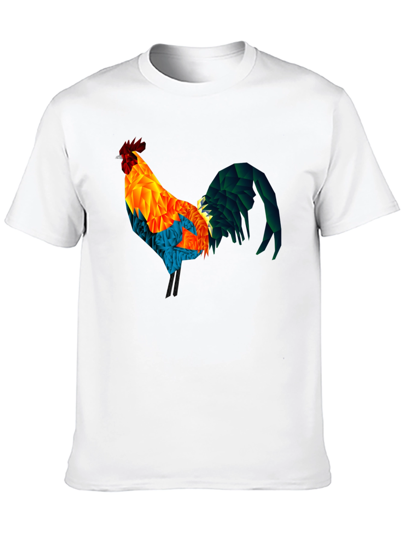 Geometric Rooster Graphic T-Shirt