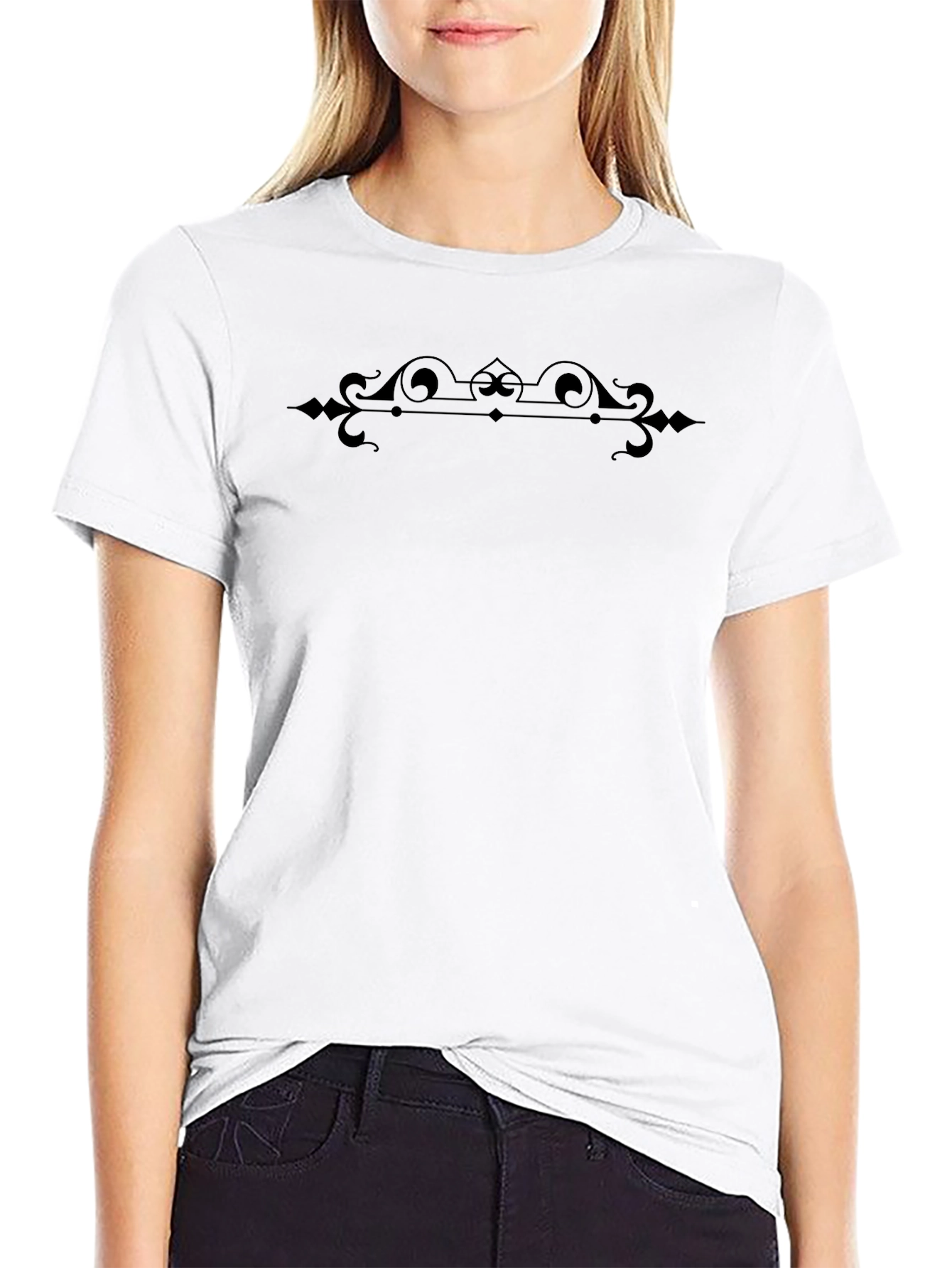 Elegant Black Embellished T-Shirt