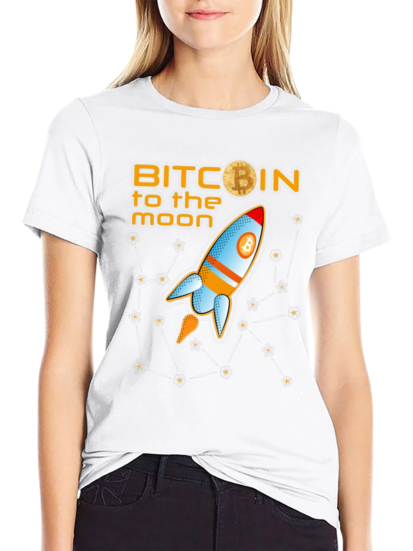Bitcoin to the Moon Graphic T-Shirt