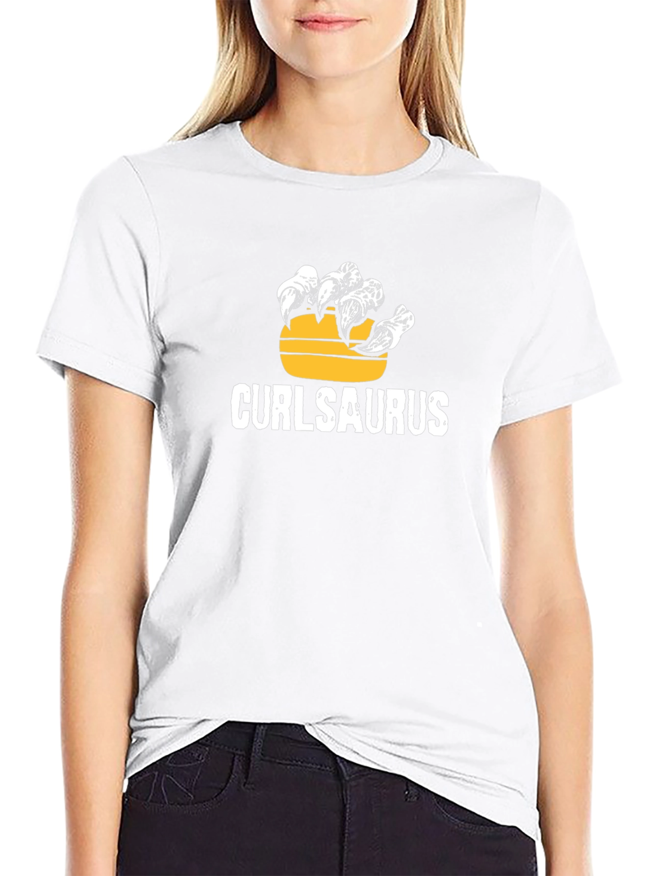 Curlsaurus Funny Graphic T-Shirt