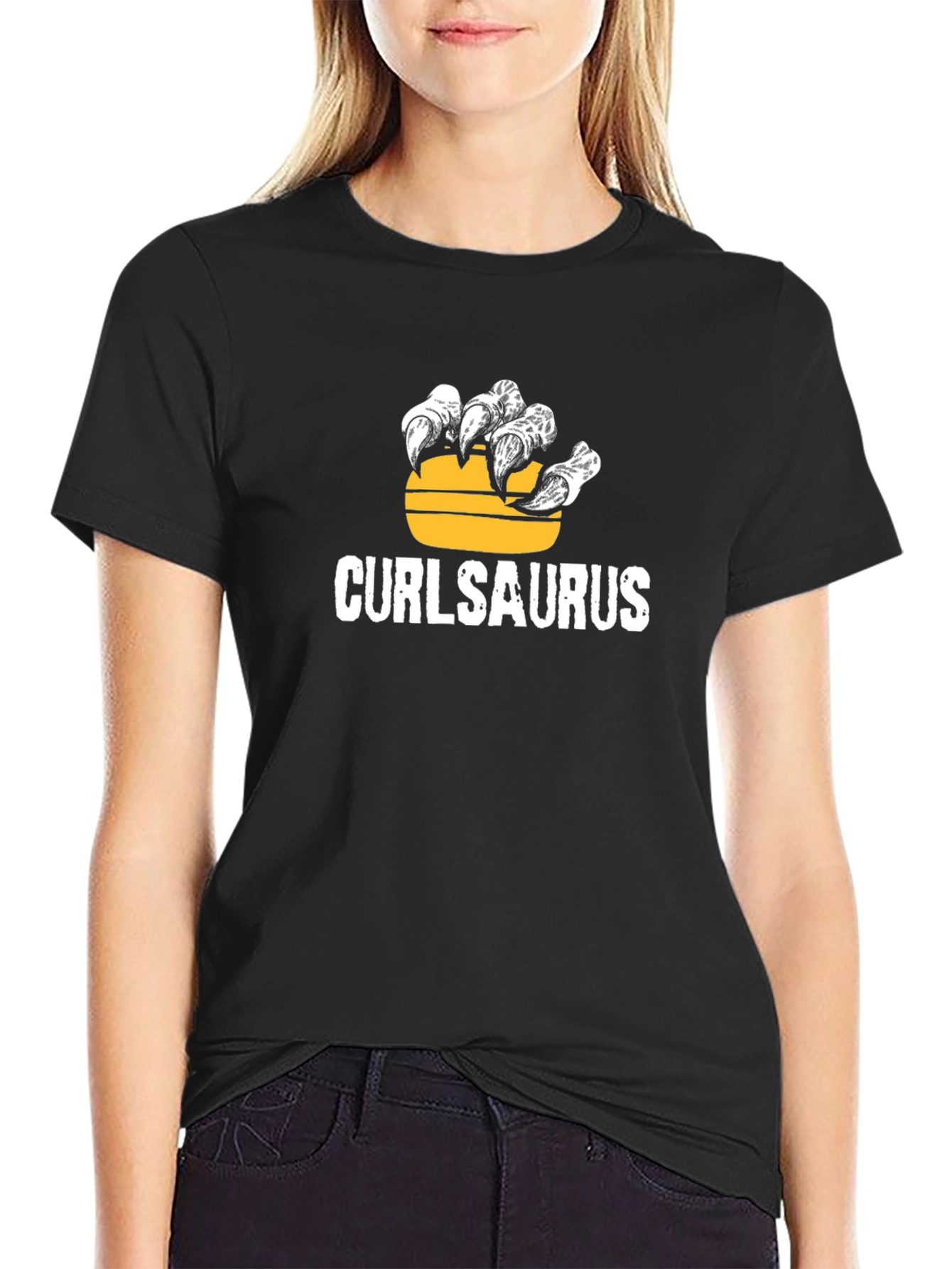 Curlsaurus Funny Graphic T-Shirt