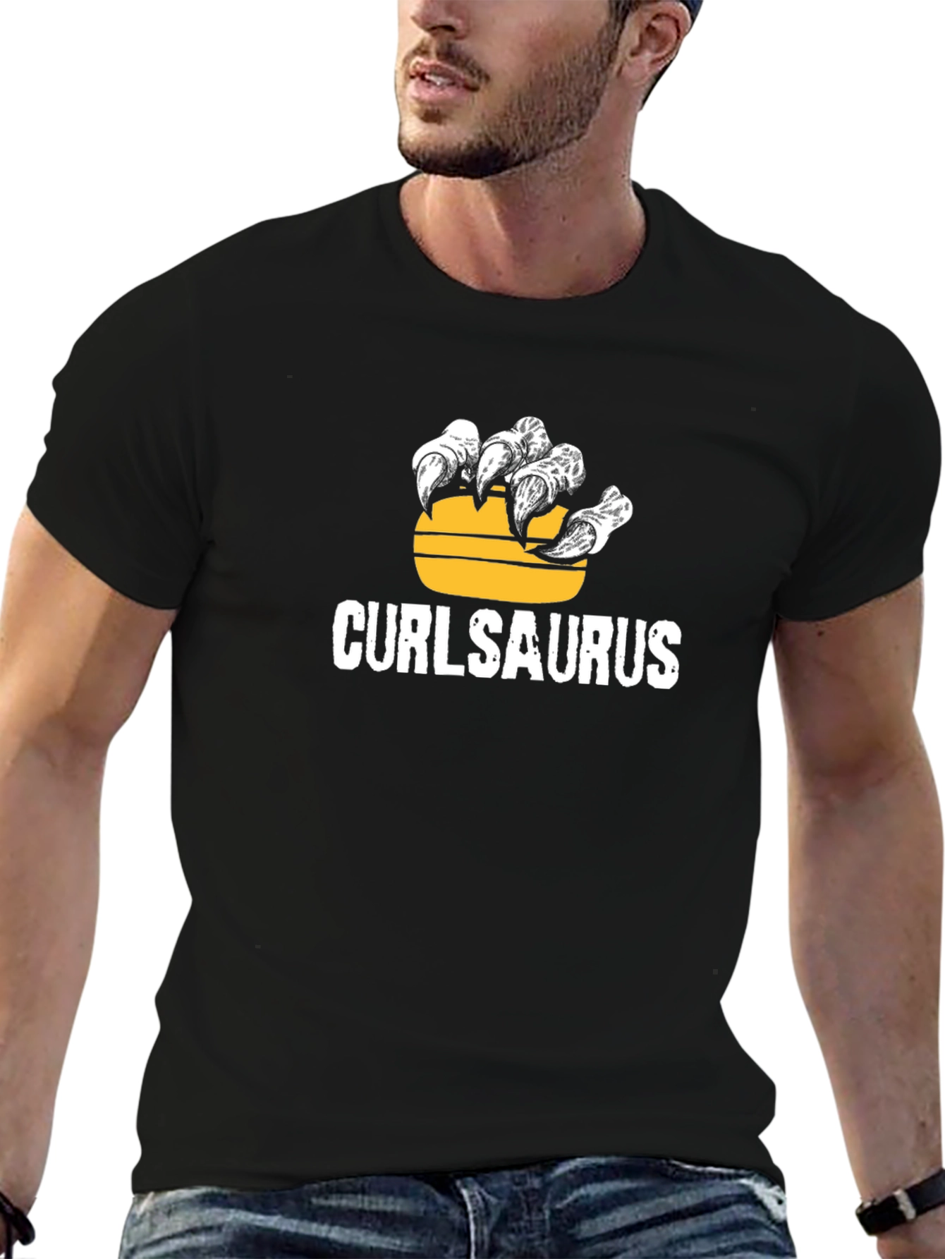 Curlsaurus Funny Graphic T-Shirt