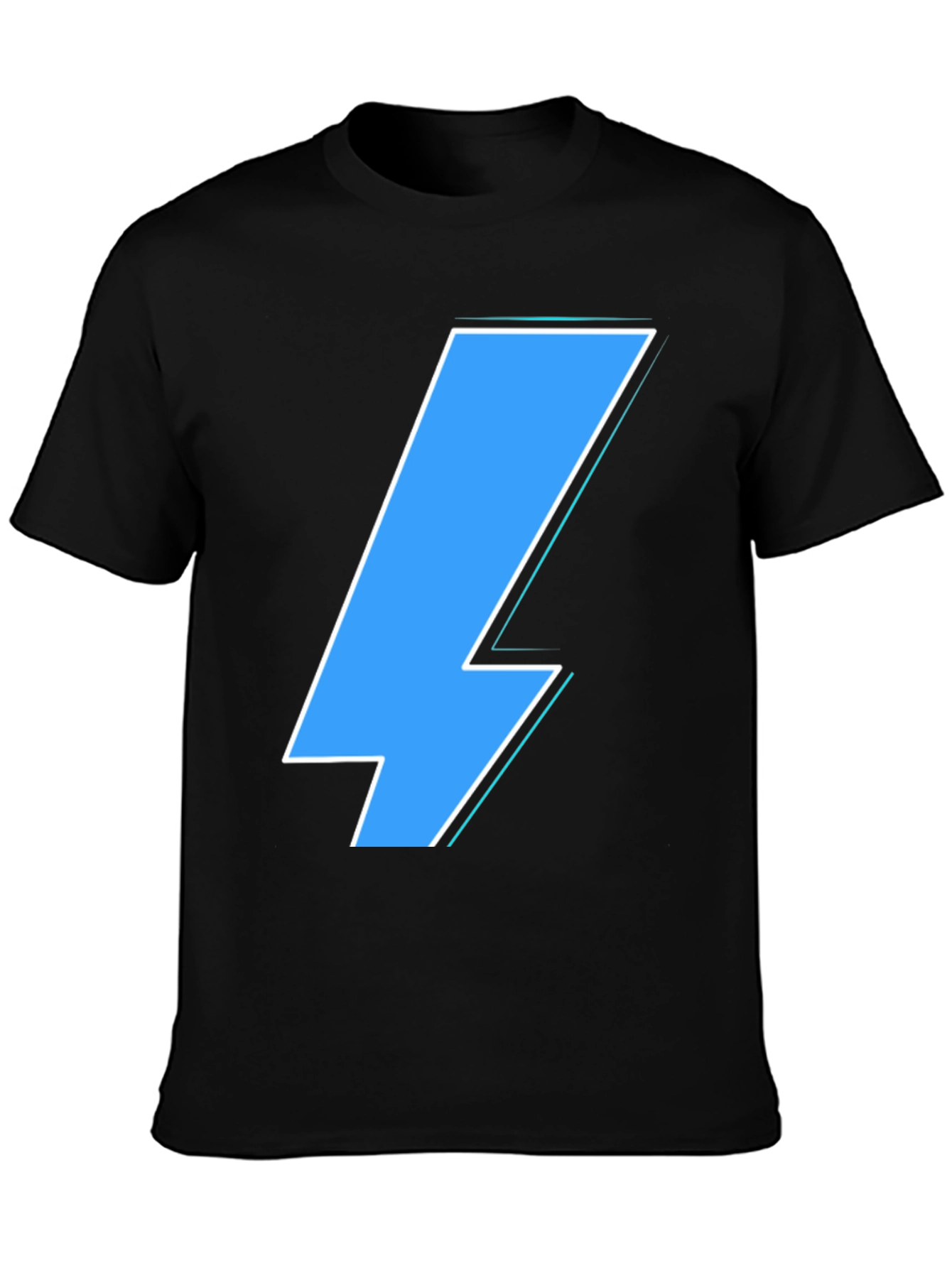 Lightning Bolt Graphic Tee - Casual Black T-Shirt