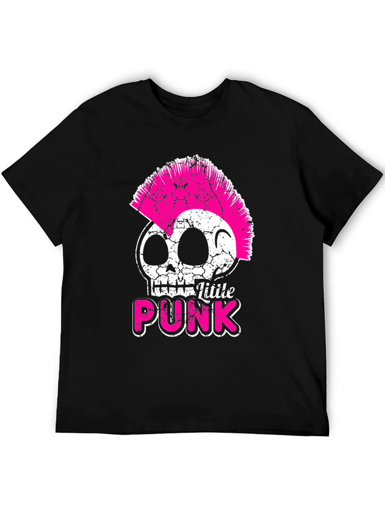 Little Punk Skull Graphic Tee - Black