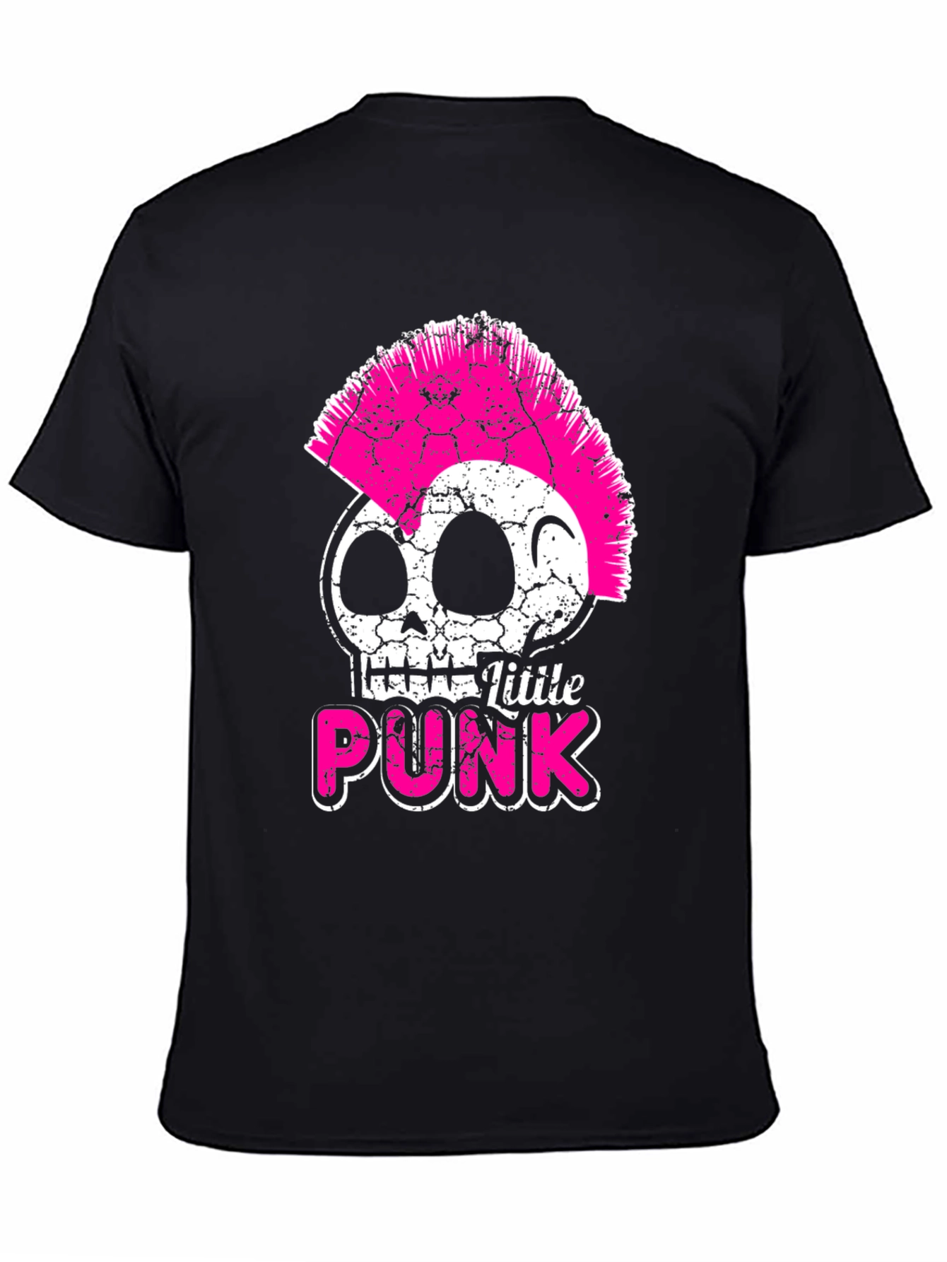 Little Punk Skull Graphic Tee - Black