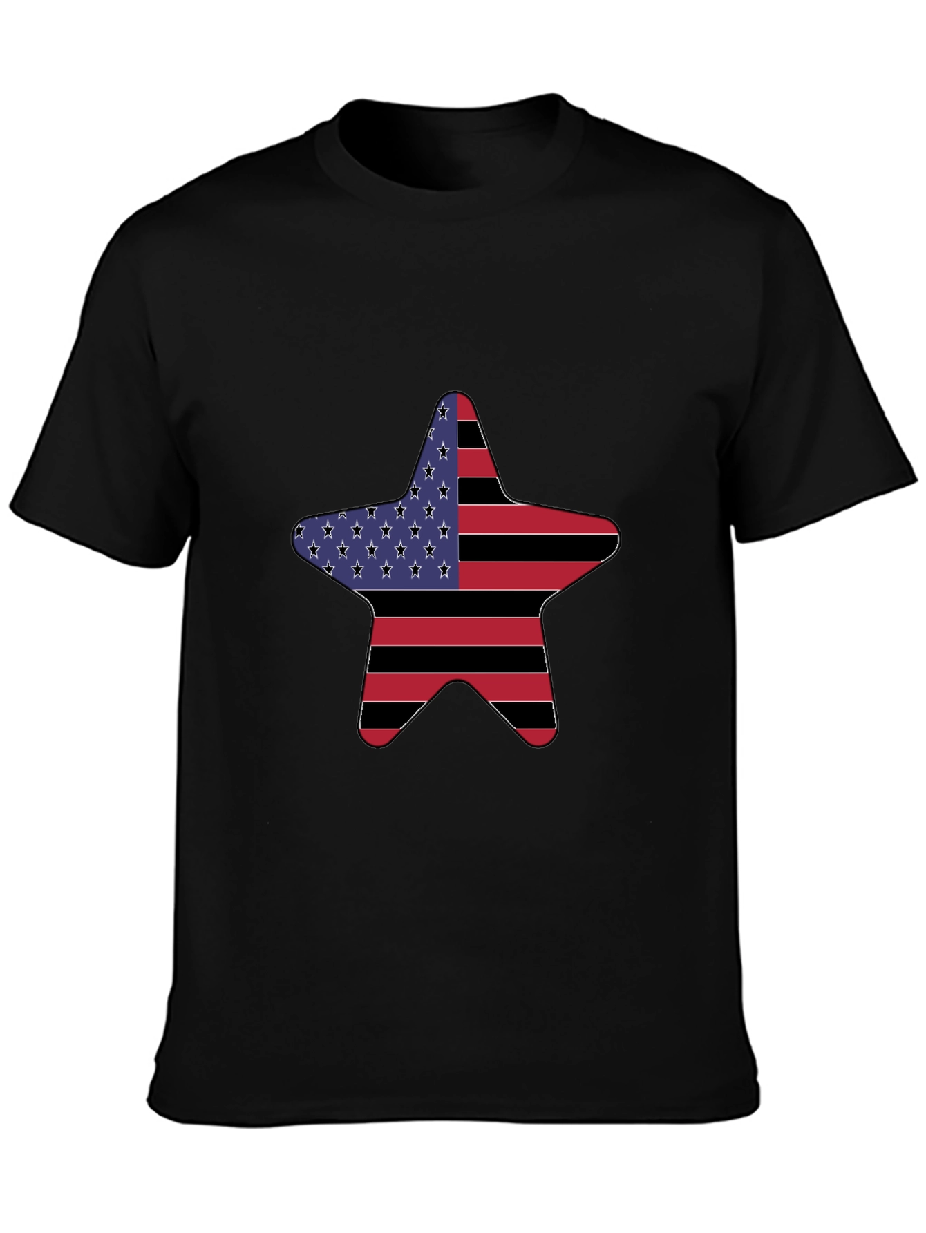 American Flag Star Graphic Tee - Patriotic Style