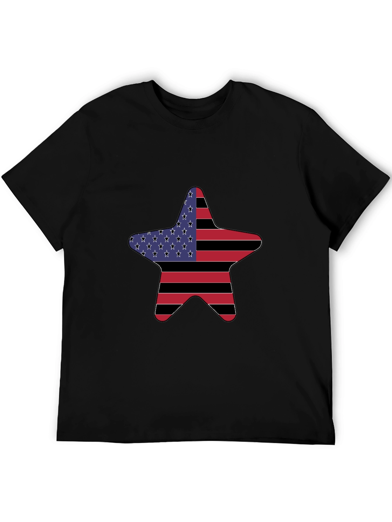 American Flag Star Graphic Tee - Patriotic Style