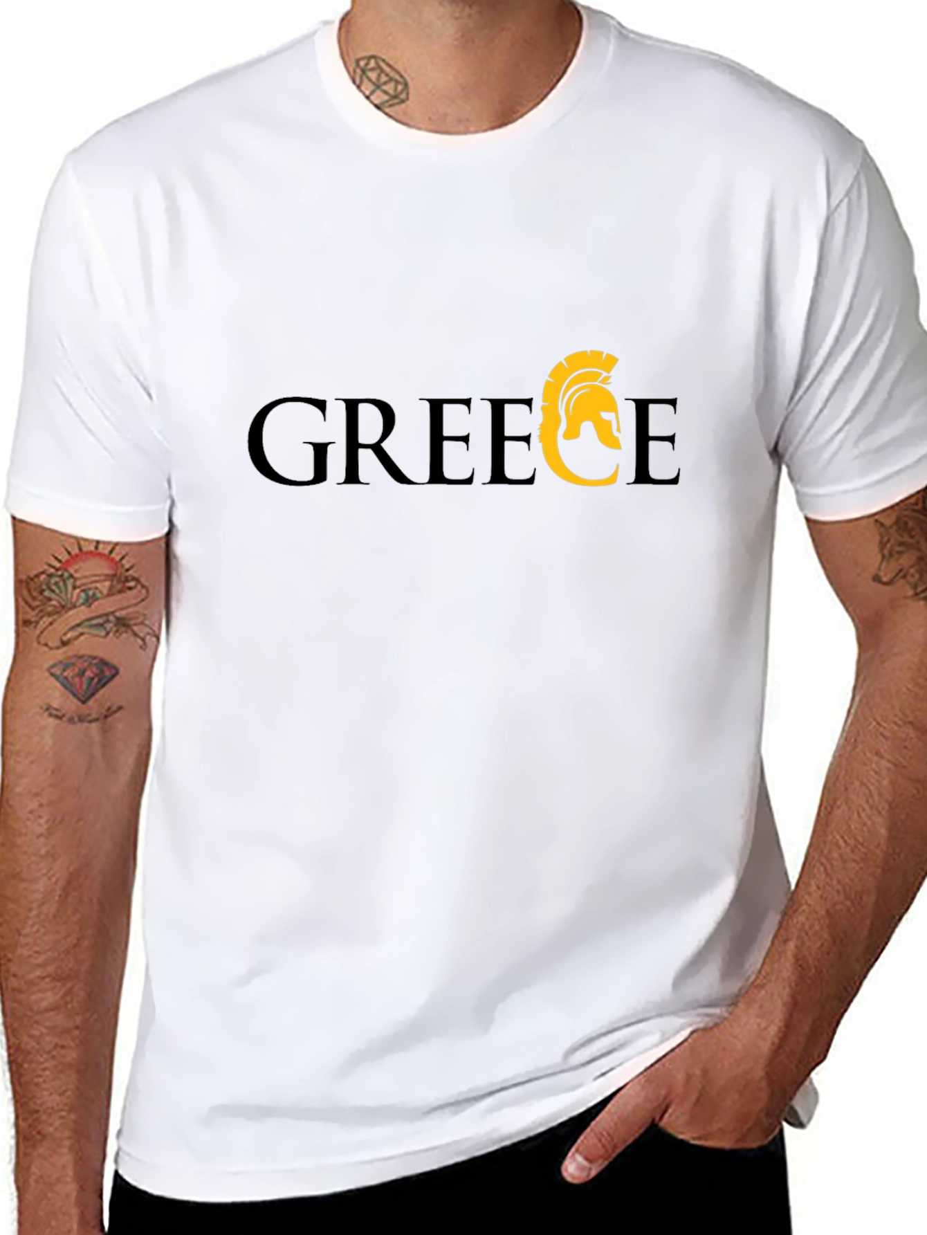 Greece Spartan Helmet Graphic T-Shirt