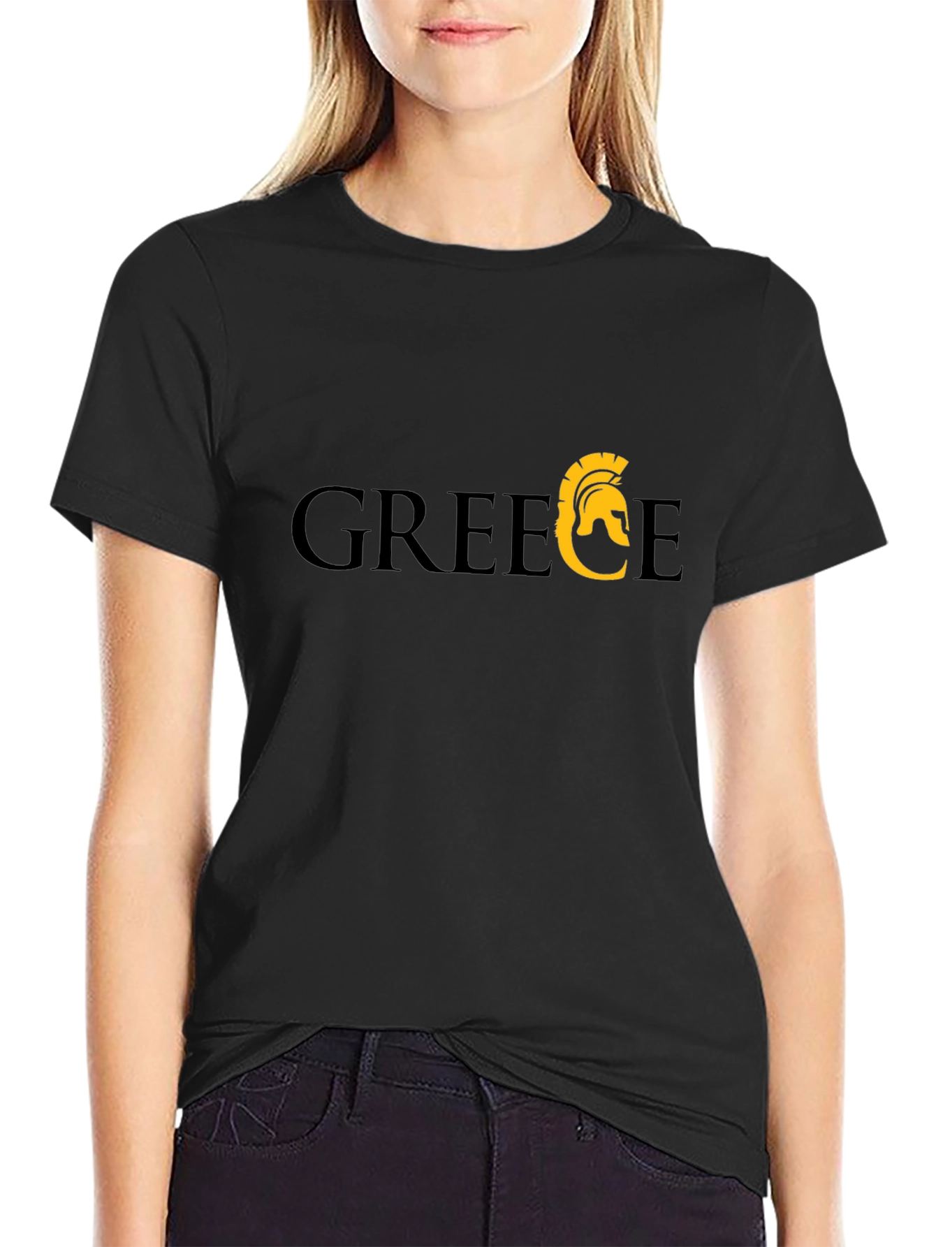 Greece Spartan Helmet Graphic T-Shirt