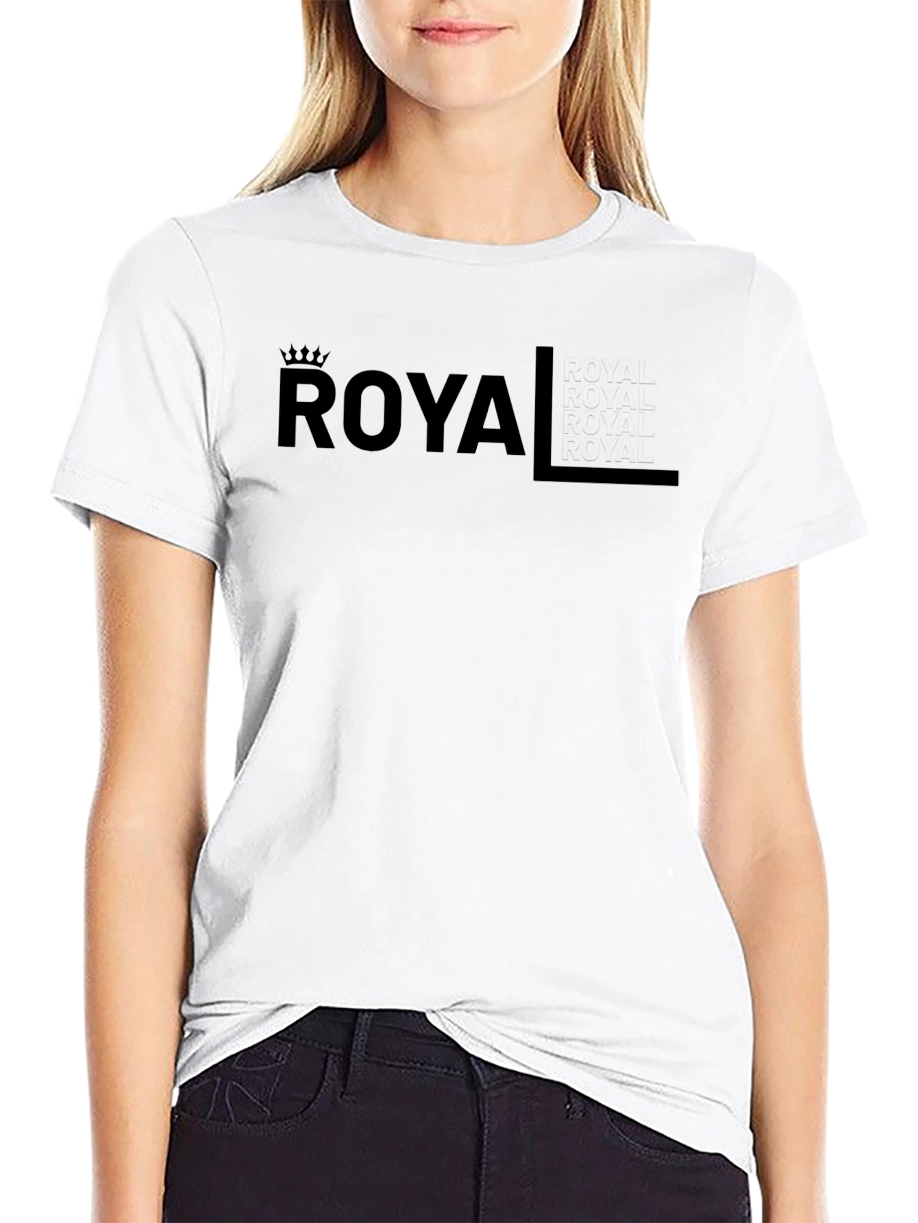 Royal Graphic Tee - Black Cotton T-Shirt