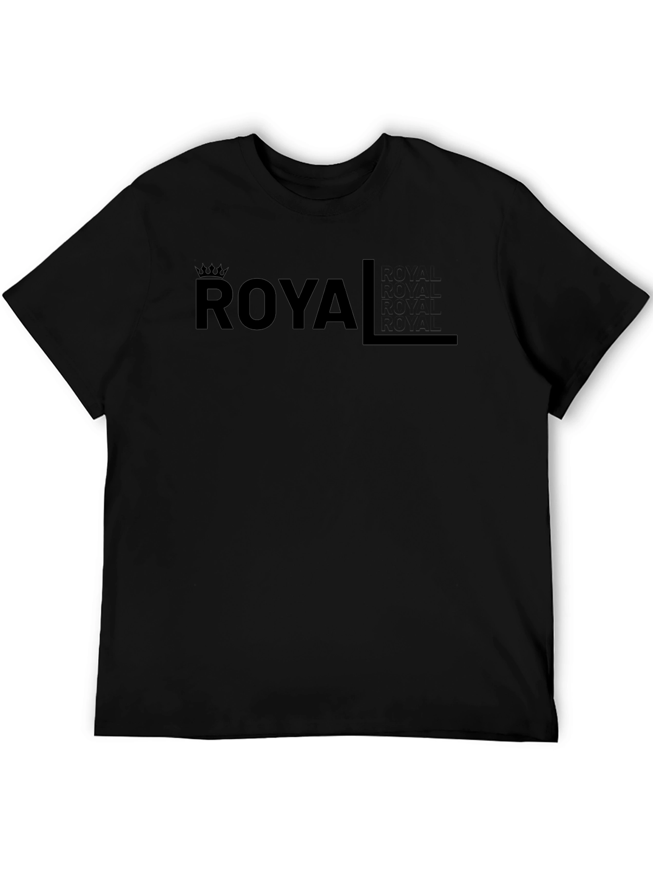 Royal Graphic Tee - Black Cotton T-Shirt