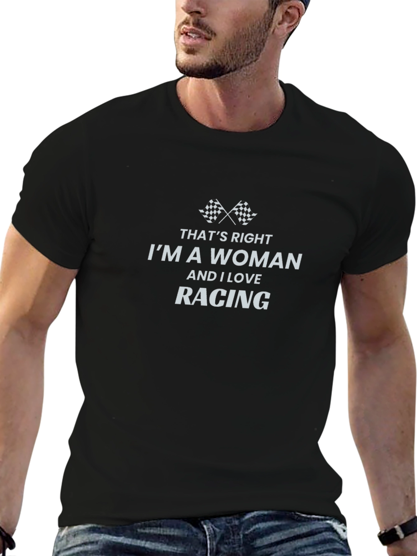 Im a Woman and I Love Racing T-Shirt