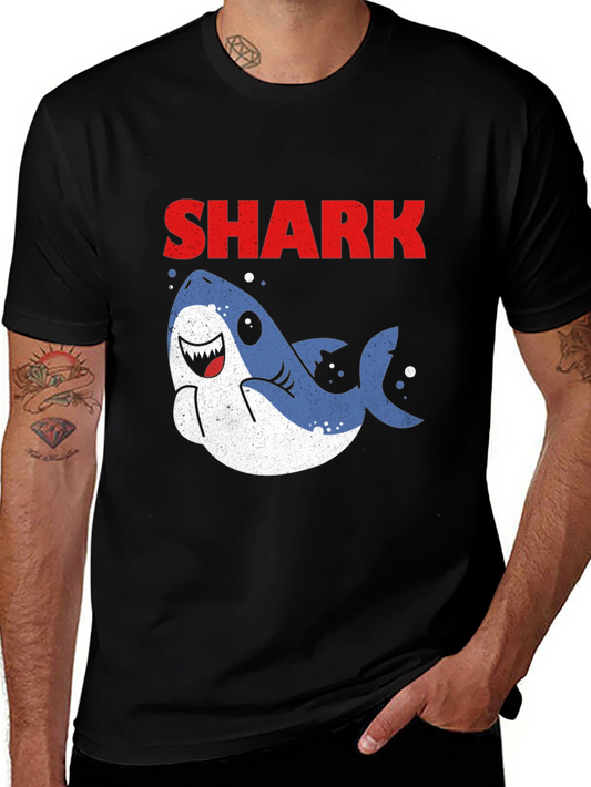 Cute Cartoon Shark Graphic T-Shirt