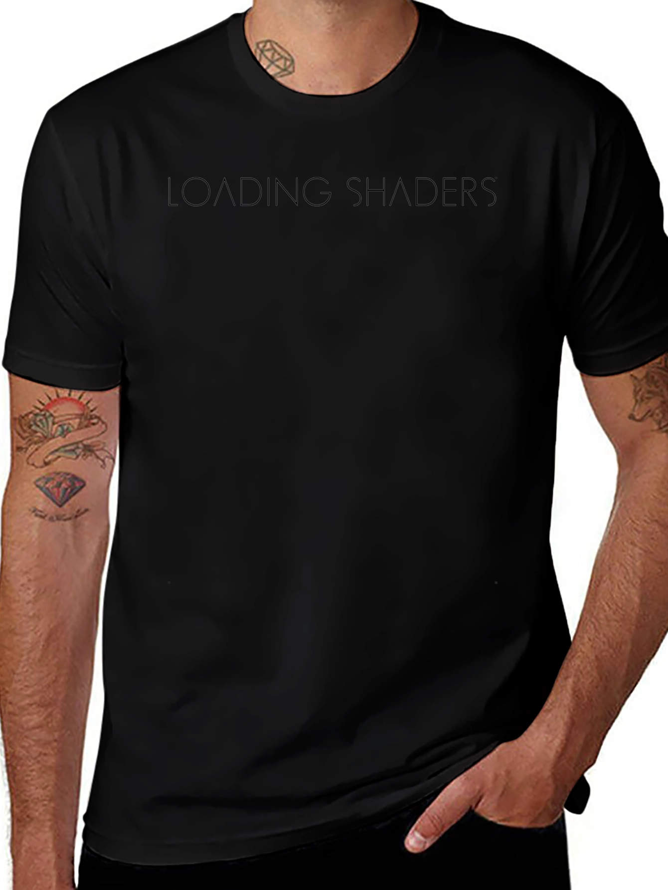 Loading Shaders Black Graphic T-Shirt