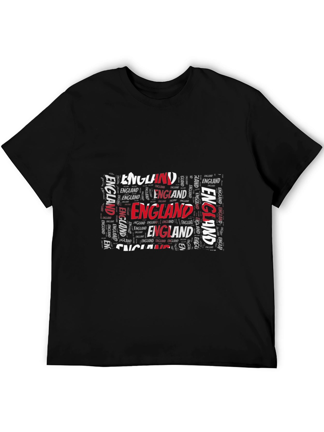 England Word Art Graphic Black T-Shirt