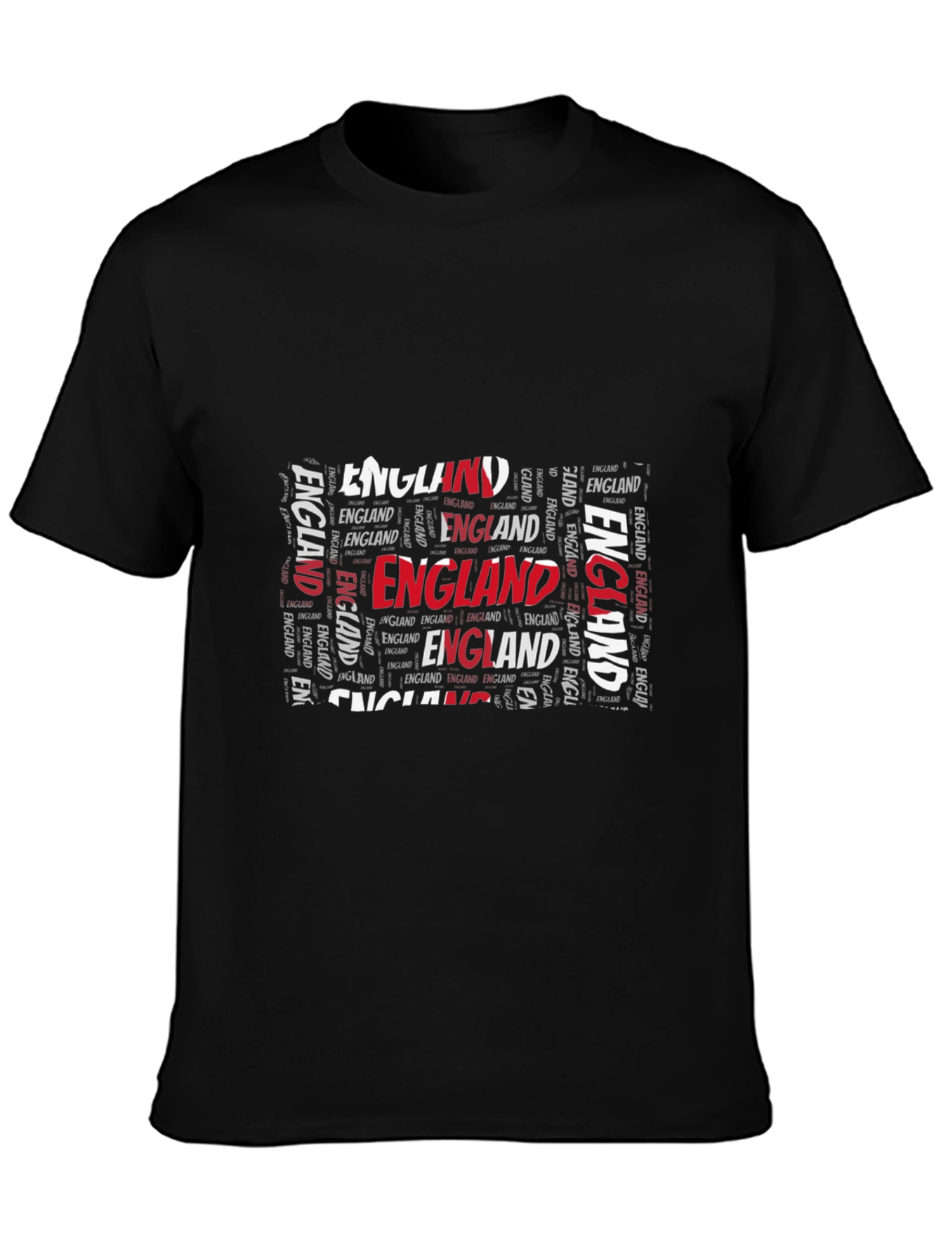 England Word Art Graphic Black T-Shirt
