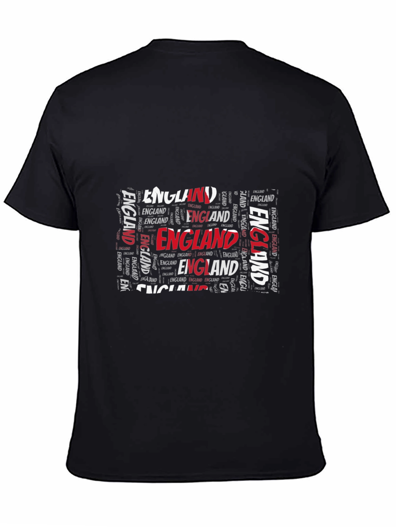 England Word Art Graphic Black T-Shirt