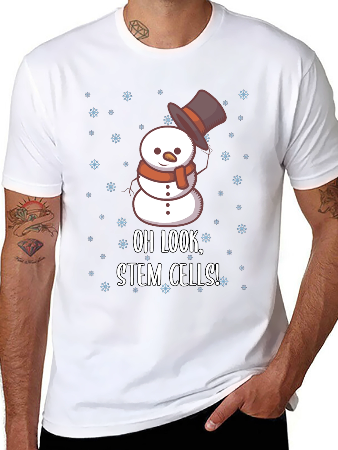 Oh Look Stem Cells Snowman Graphic Tee