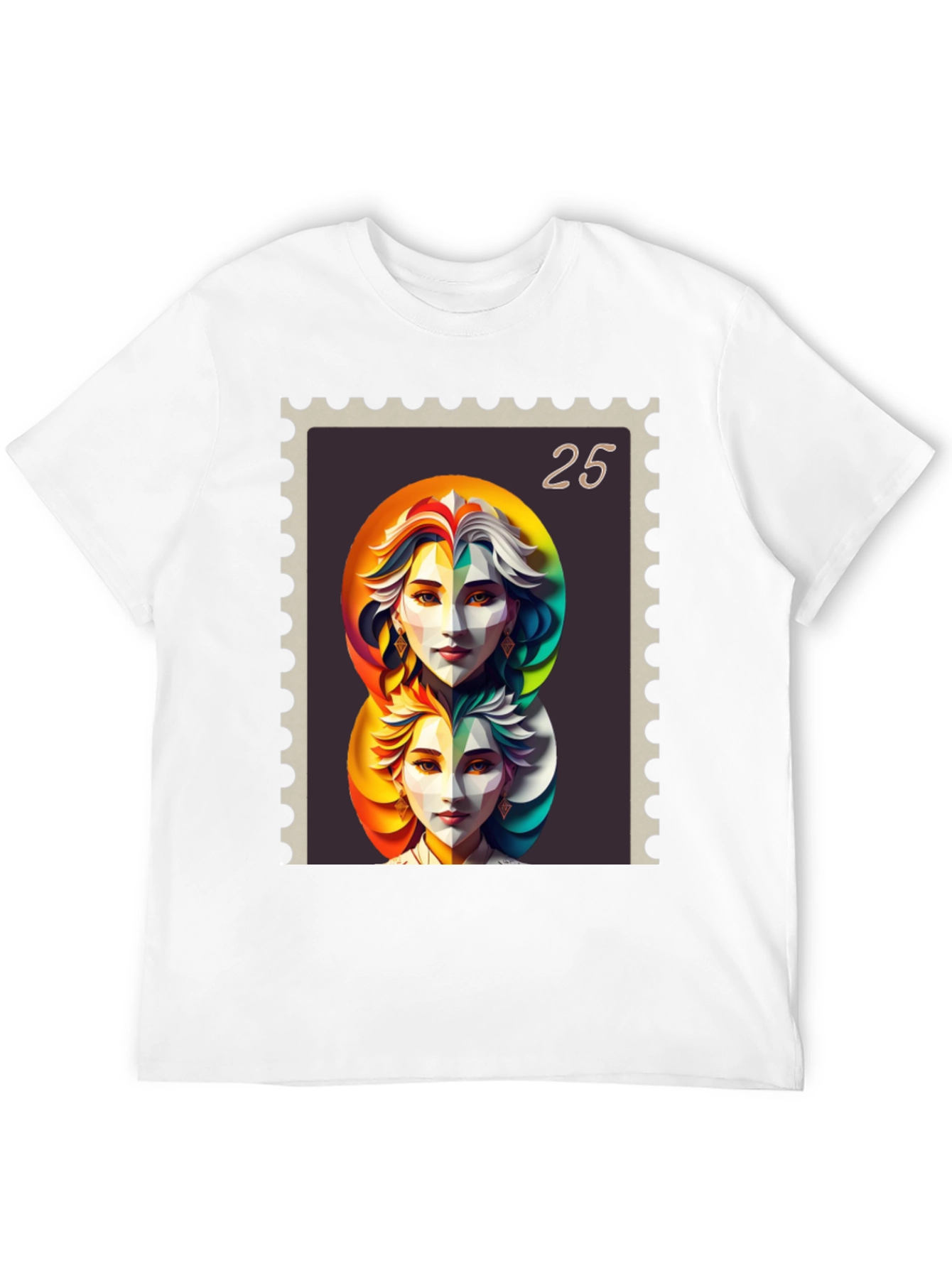 Abstract Portrait Stamp Graphic Tee