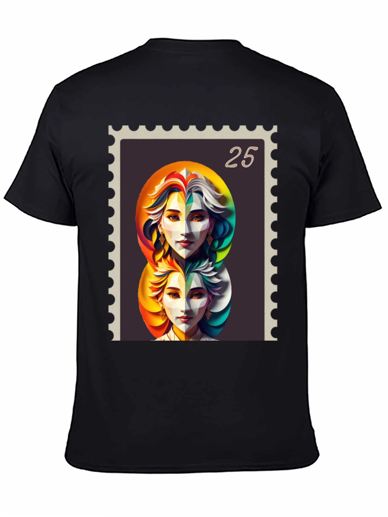 Abstract Portrait Stamp Graphic Tee
