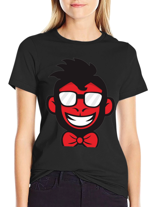 Funny Monkey Graphic Tee - Black Cotton T-Shirt
