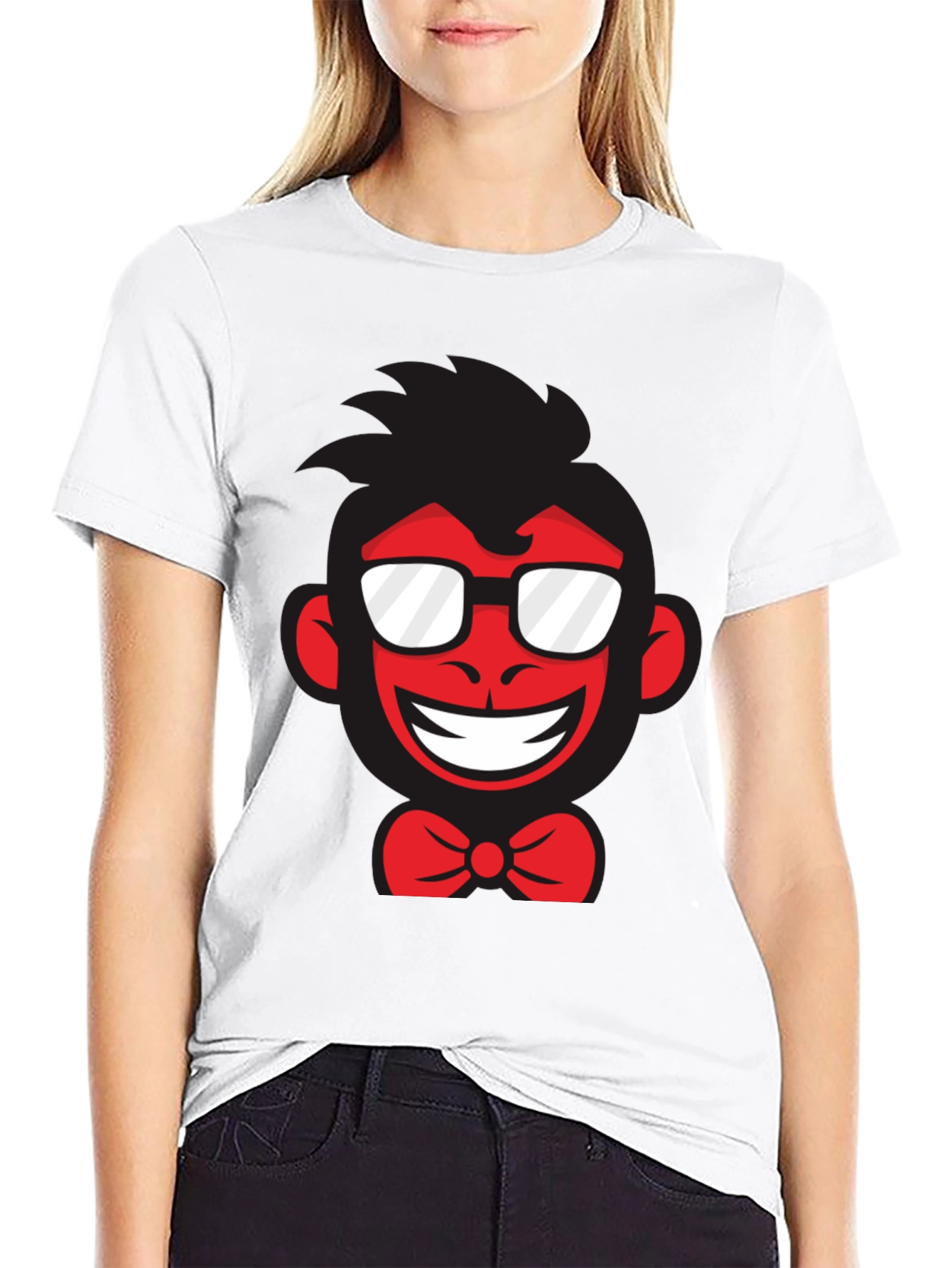 Funny Monkey Graphic Tee - Black Cotton T-Shirt