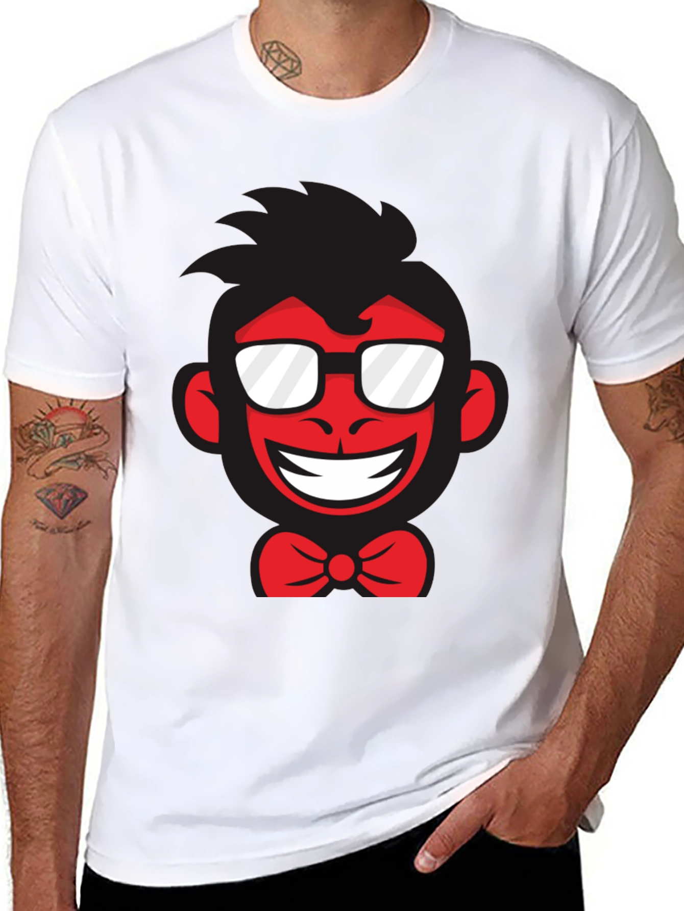 Funny Monkey Graphic Tee - Black Cotton T-Shirt